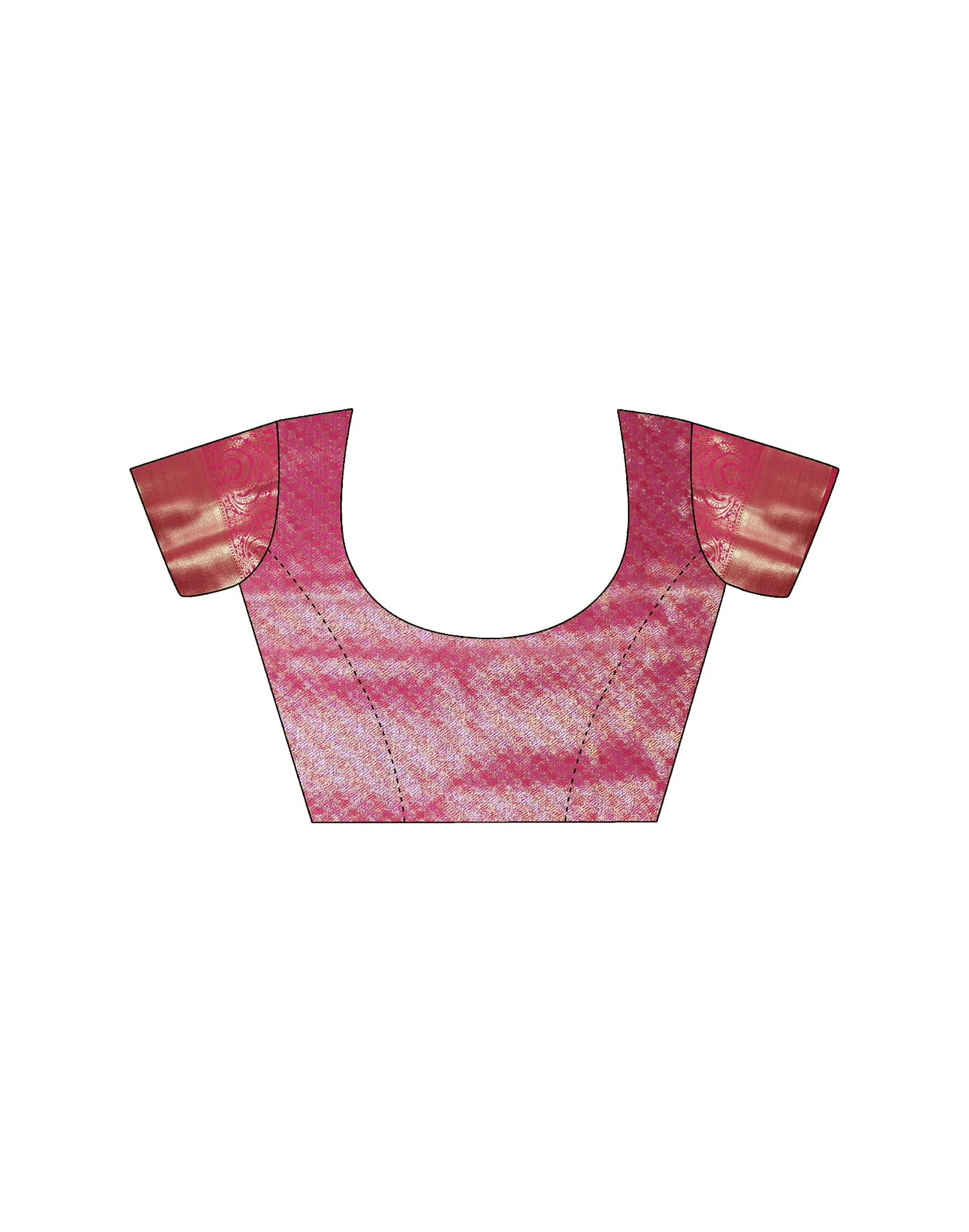 Rani Pink Silk Woven Kanjivaram Saree - Image 6