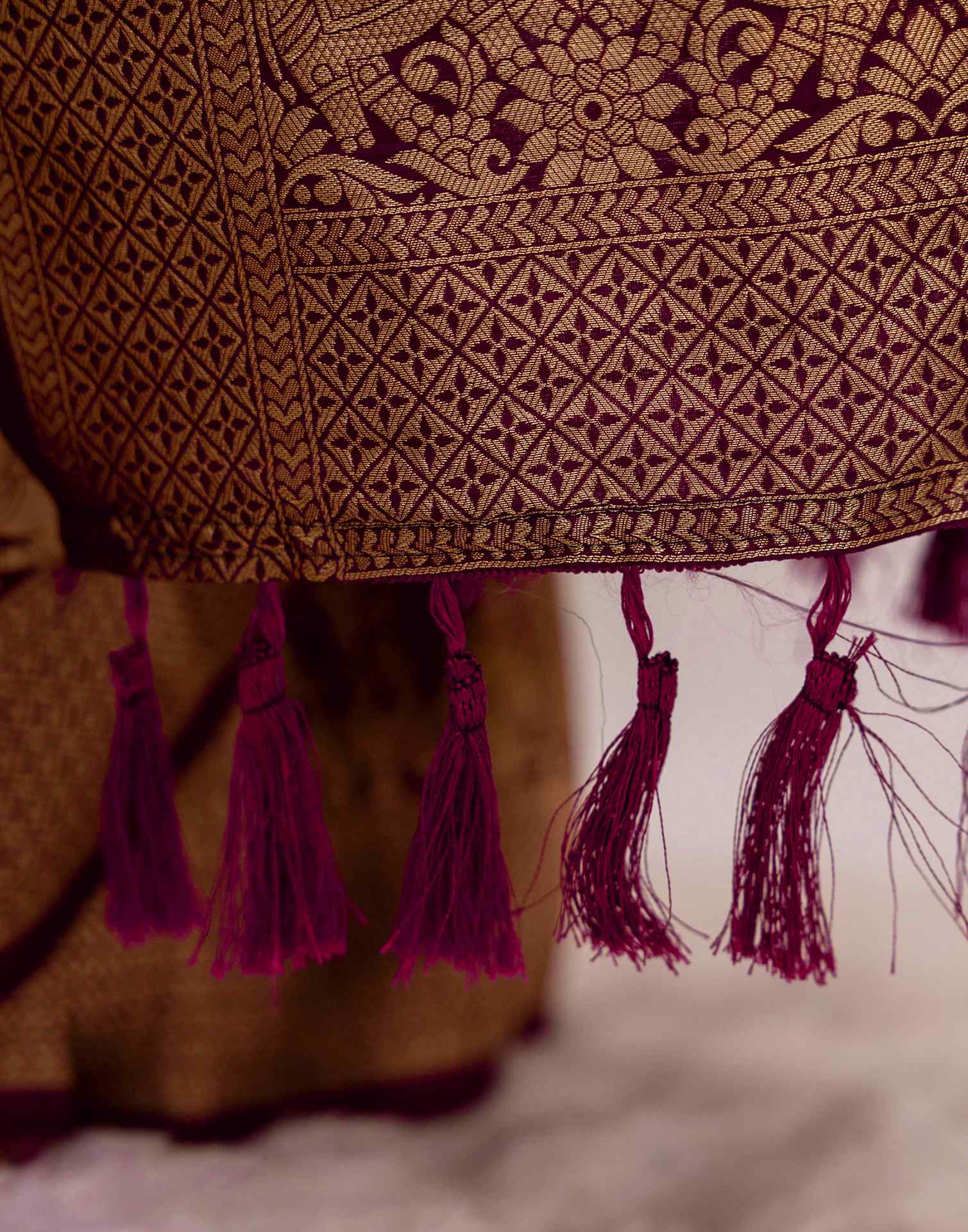 Rani Pink Silk Woven Kanjivaram Saree - Image 8