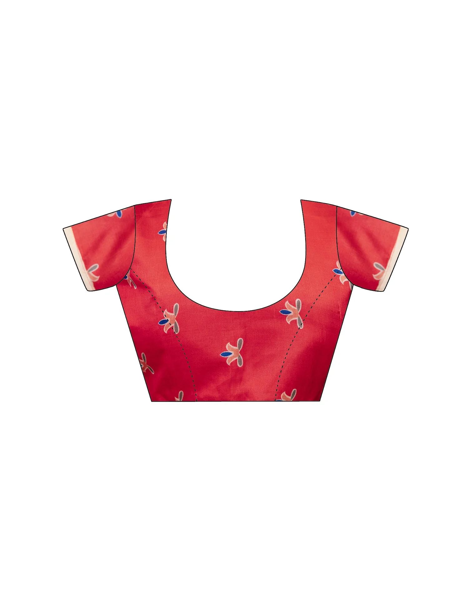 Ready To Wear Beige Silk Printed Saree - Image 13