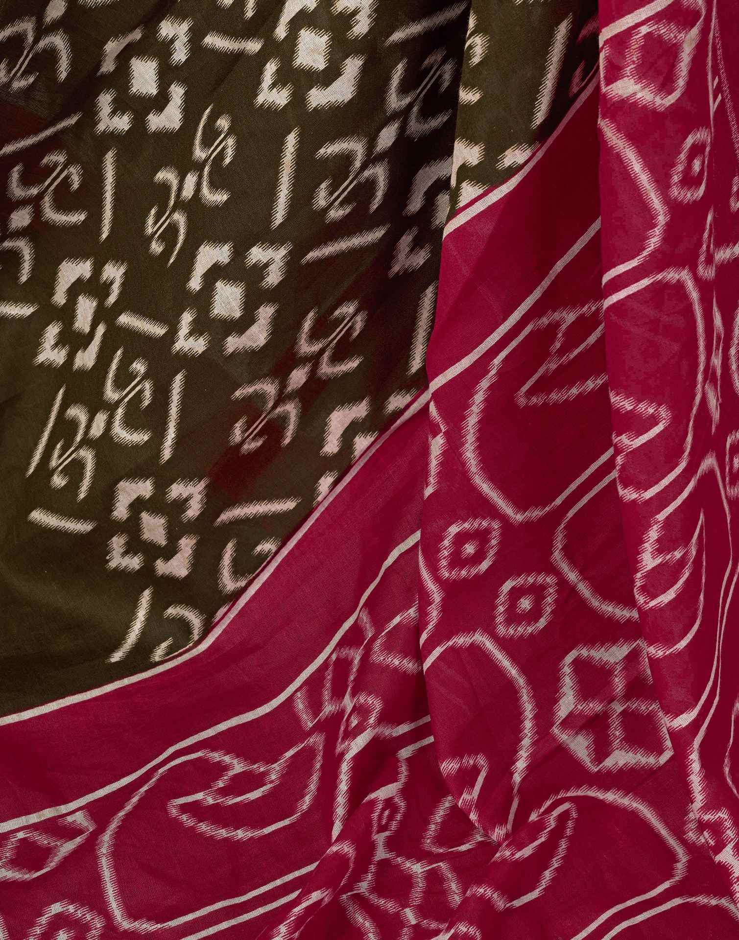 Ready To Wear Brown Cotton Printed Saree With Pocket - Image 13