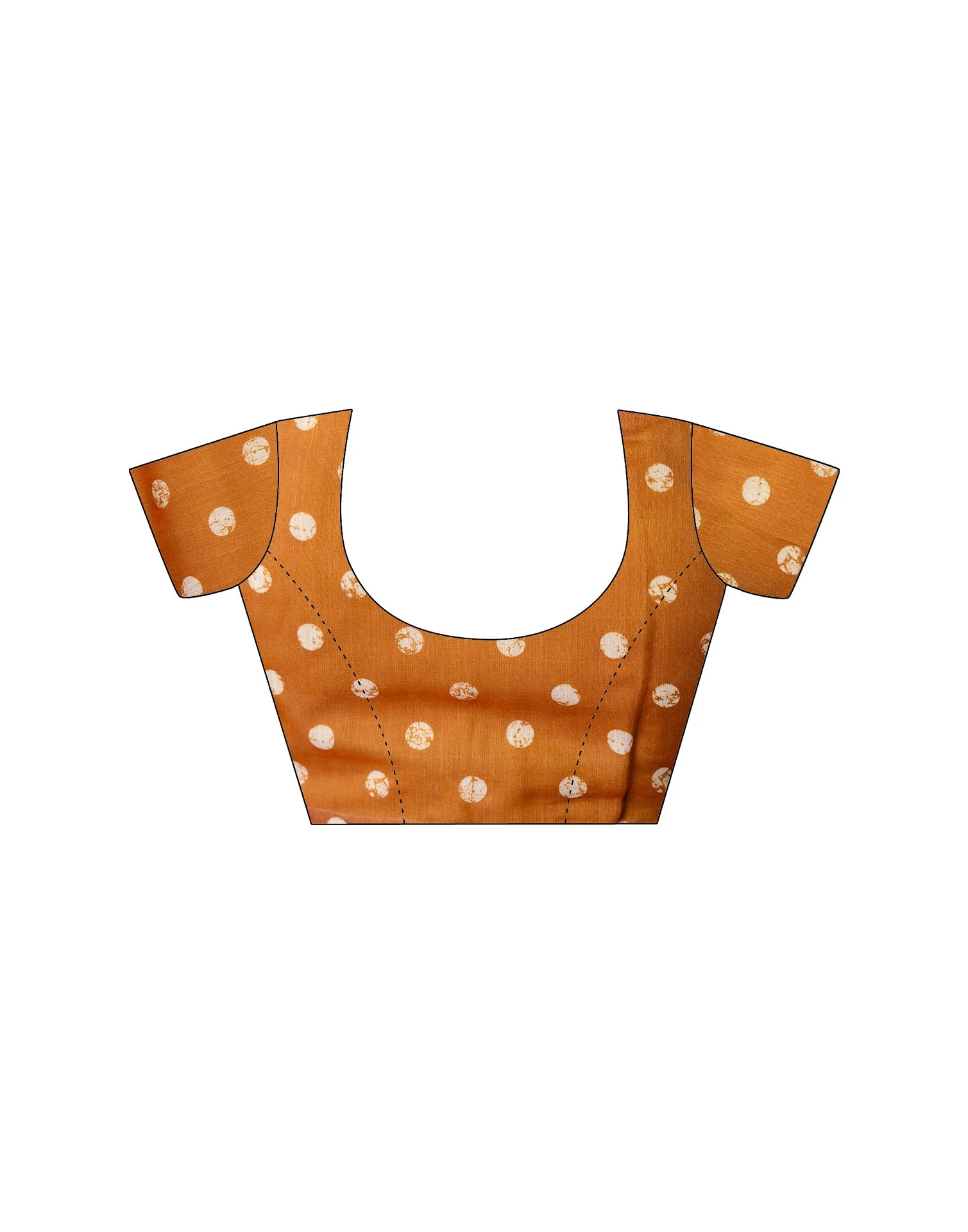 Ready To Wear Dusty Orange Linen Printed Saree - Image 13