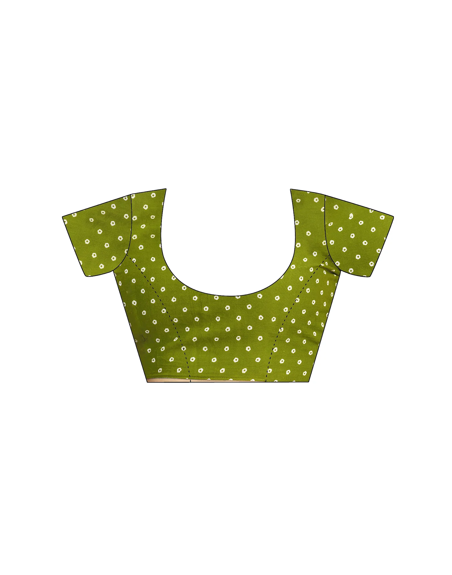 Ready To Wear Green Cotton Printed Saree - Image 11