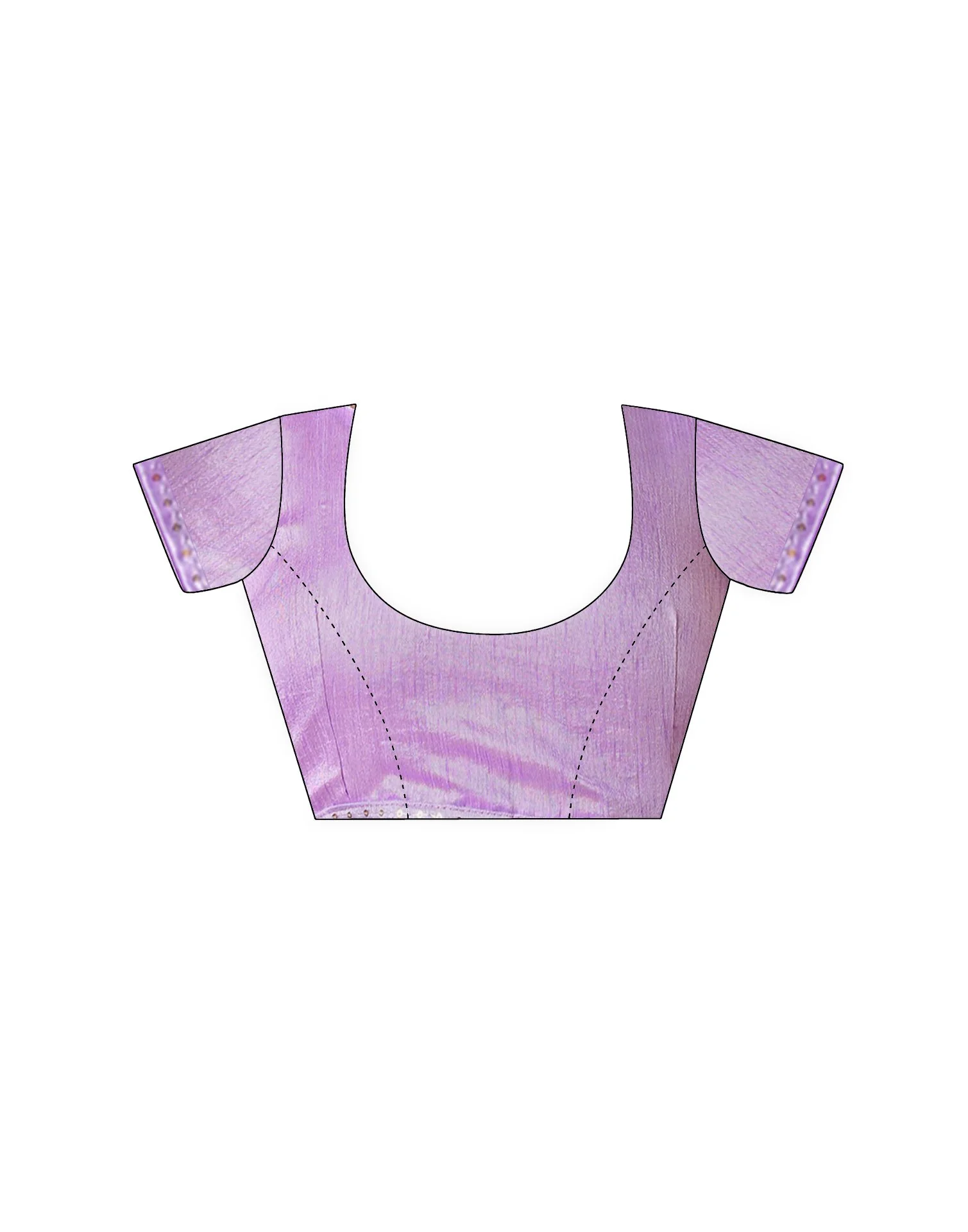 Lavender Georgette Woven Floral Printed Saree - Image 10