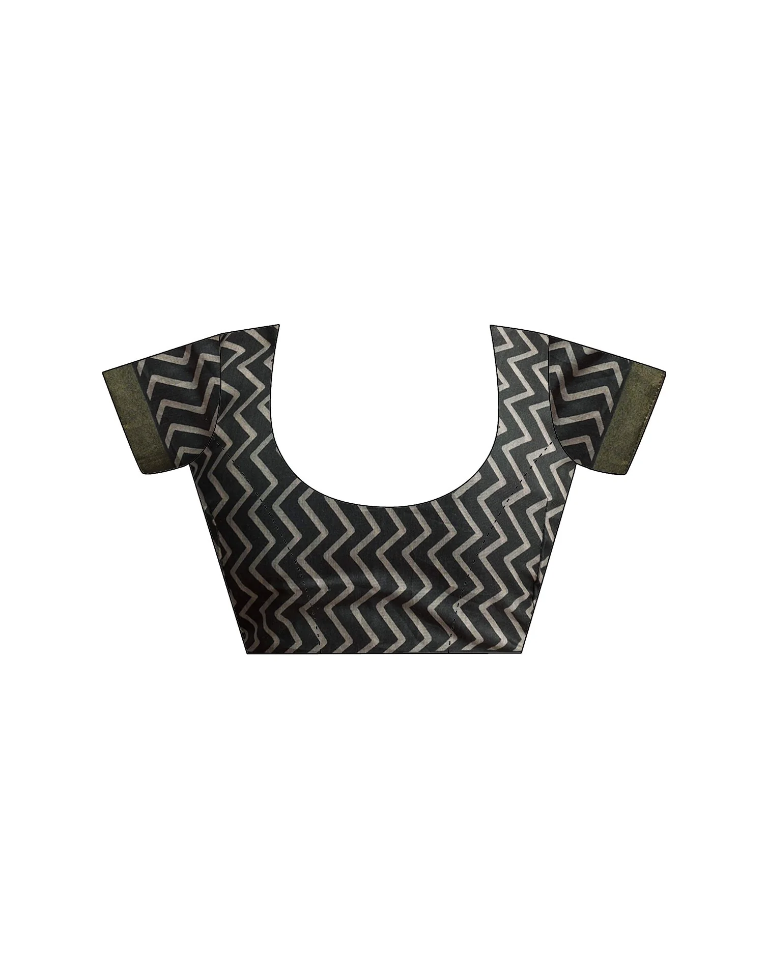 Ready To Wear Grey Linen Printed Saree - Image 11