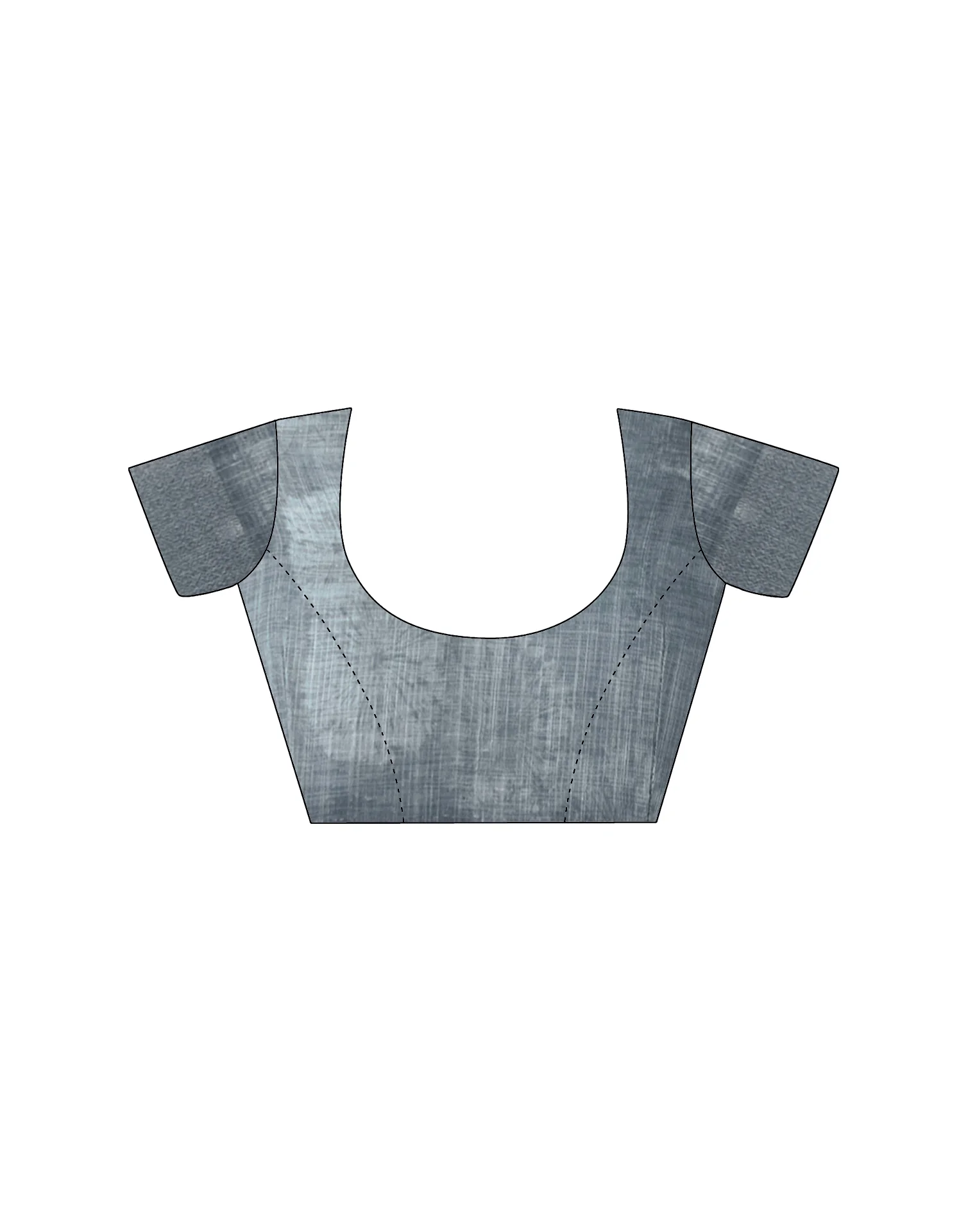 Ready To Wear Grey Linen Printed Saree - Image 10
