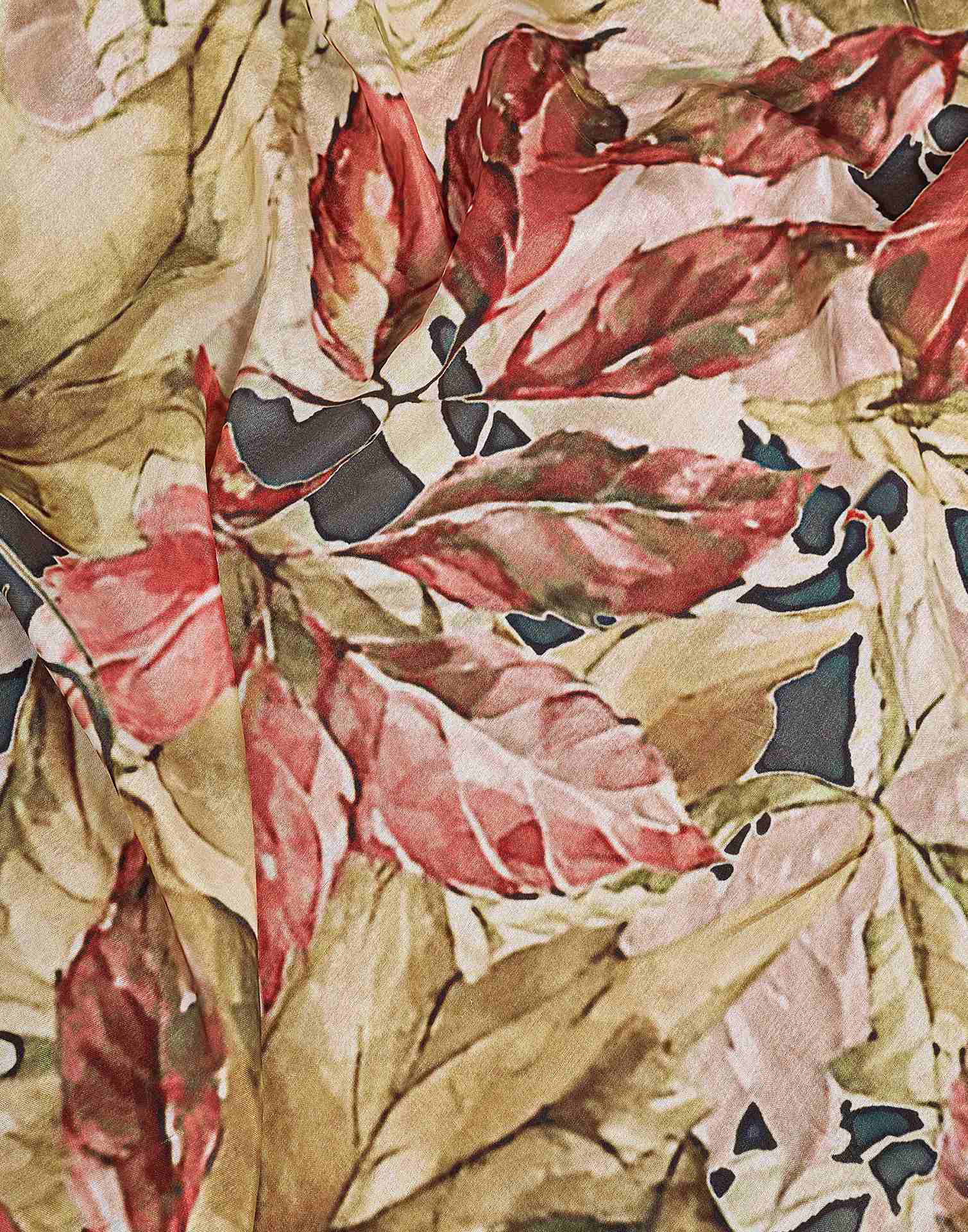 Ready To Wear Khaki Dola Silk Printed Saree - Image 10