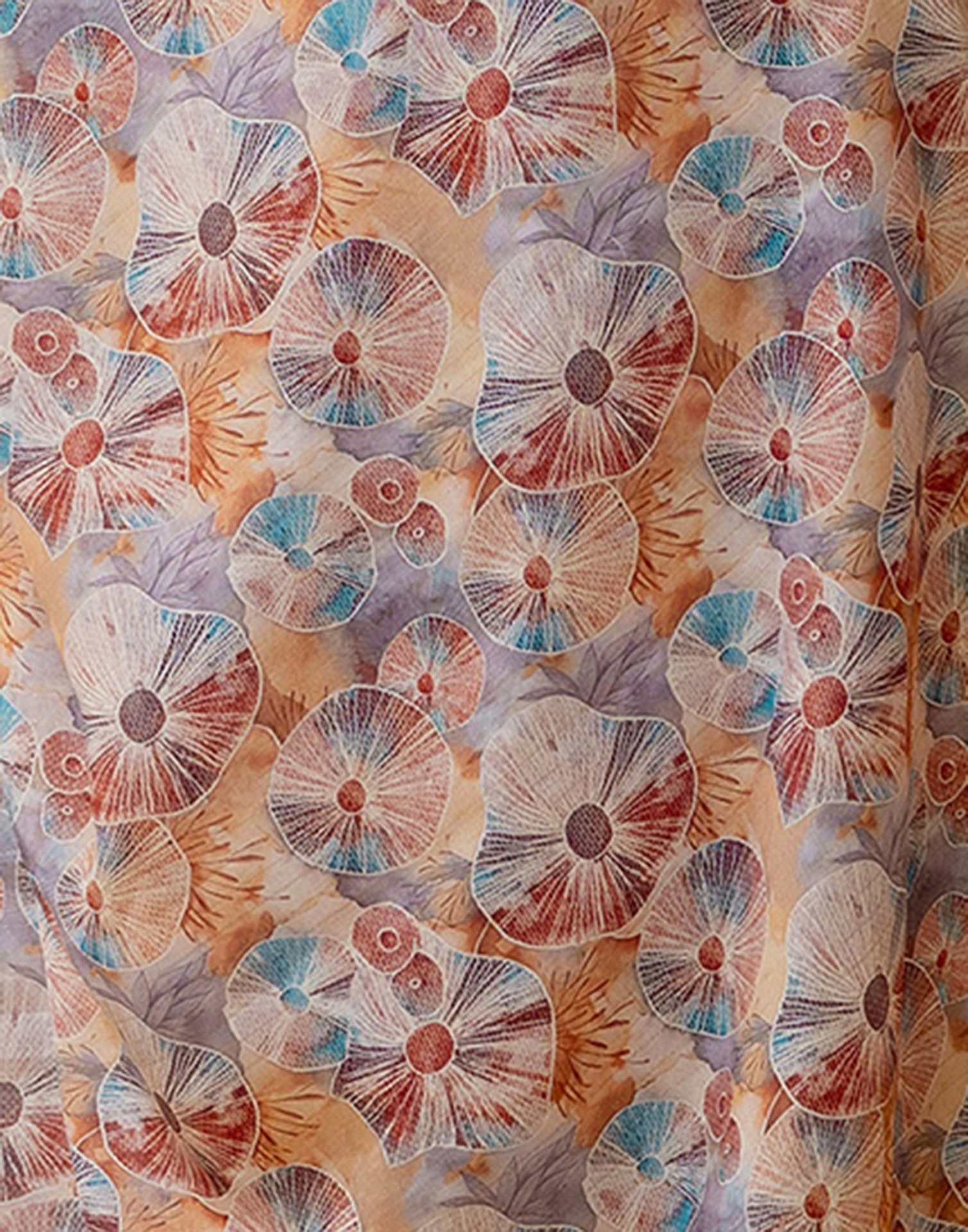 Ready To Wear Light Brown Dola Silk Woven Border Printed Saree - Image 12