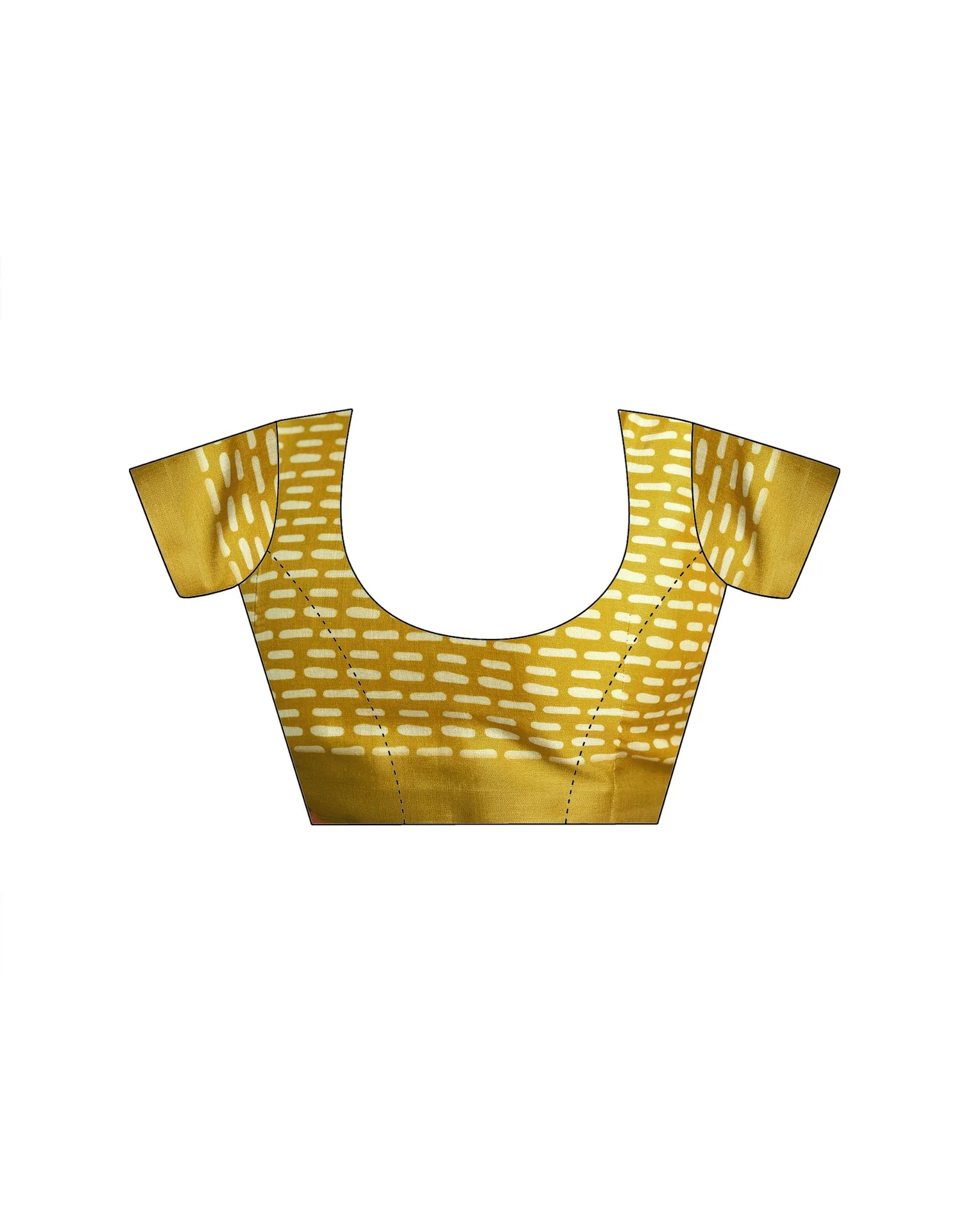 Ready To Wear Lime Yellow Linen Printed Saree - Image 15