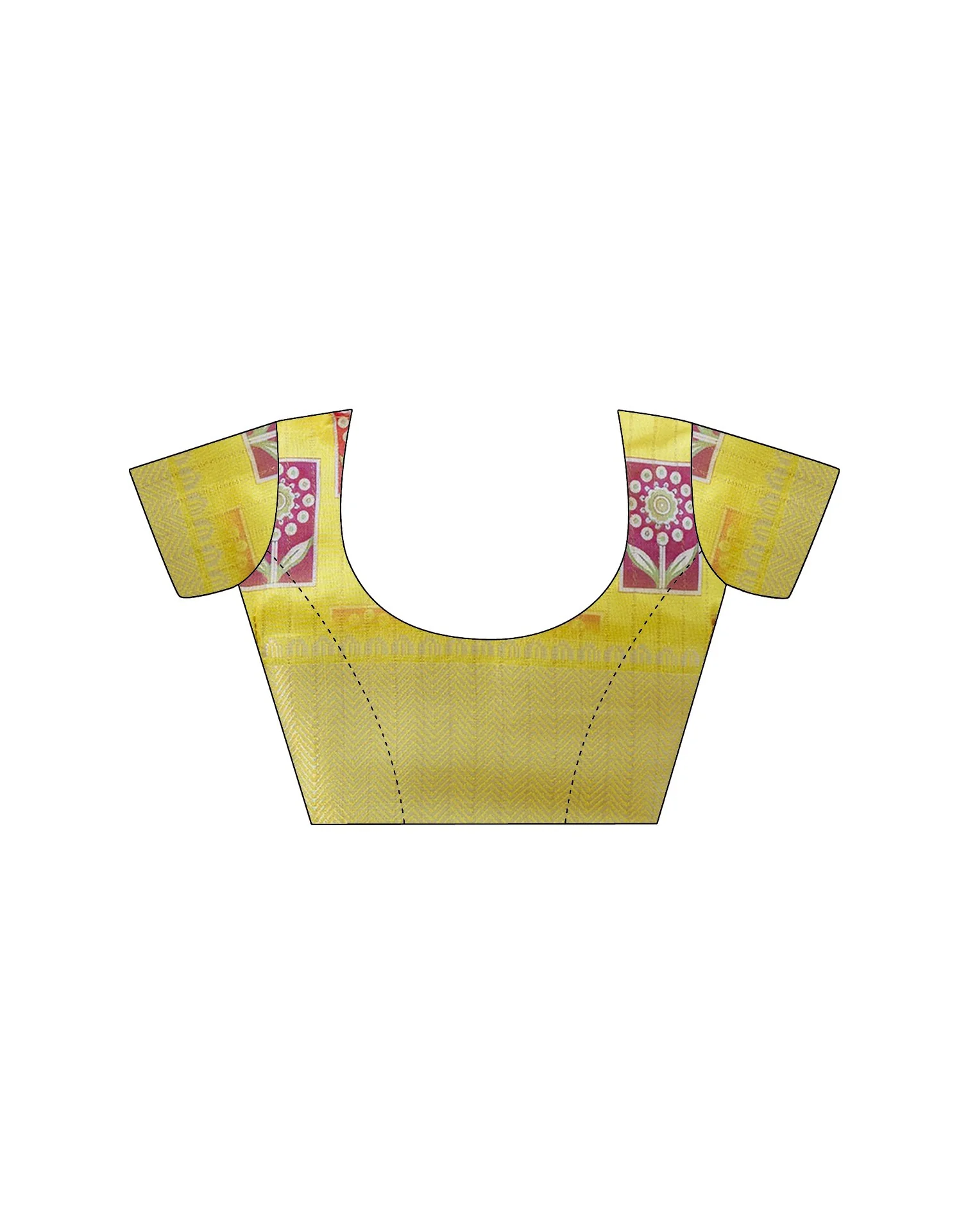 Ready To Wear Multicoloured Dola Silk Printed Saree - Image 14