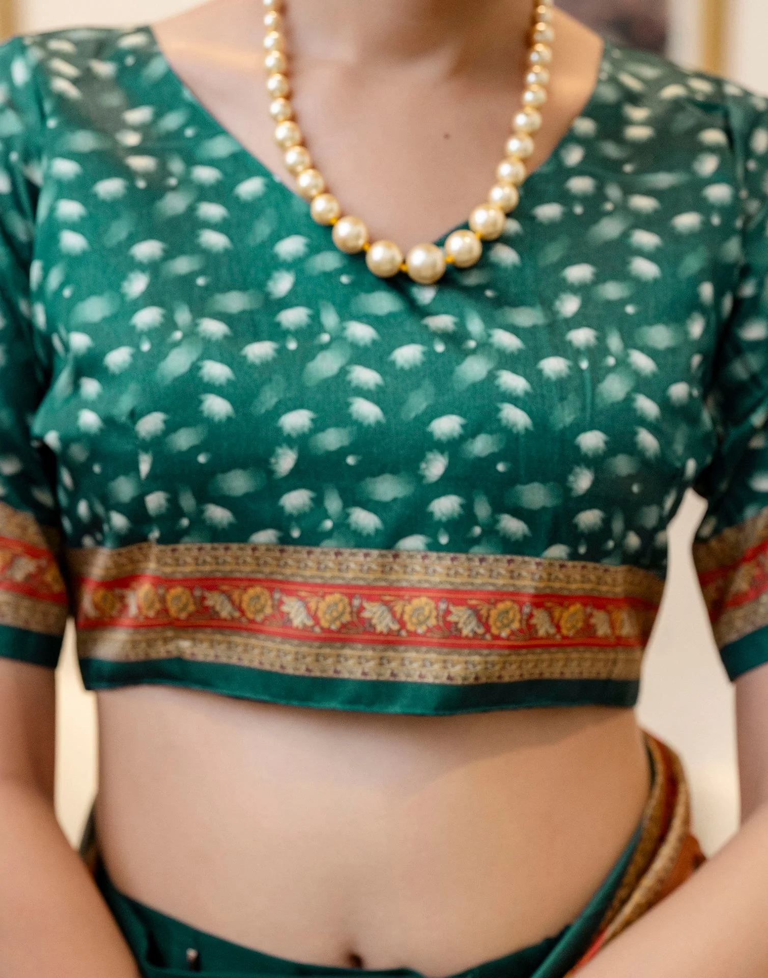 Ready To Wear Multicoloured Silk Printed Saree - Image 12