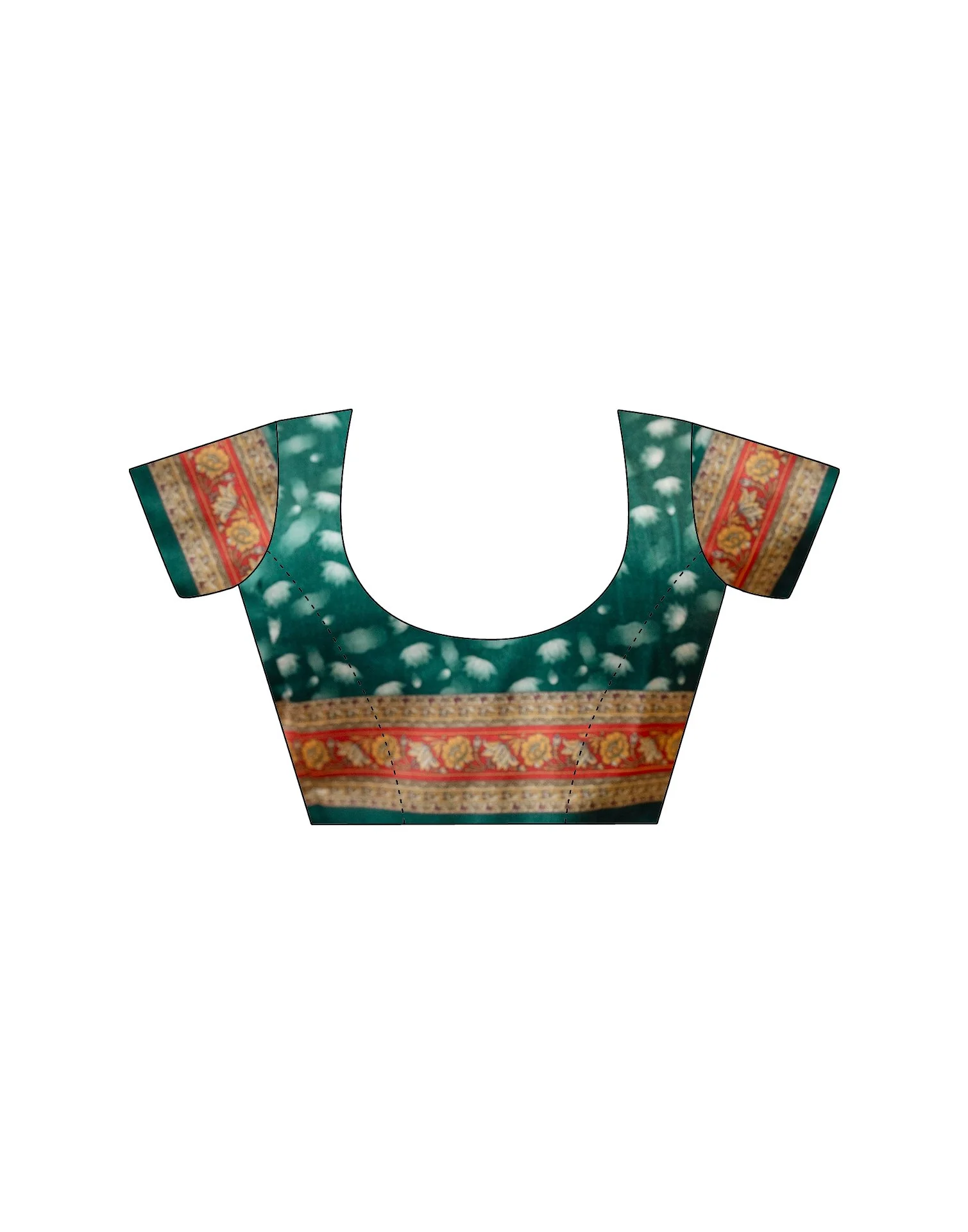 Ready To Wear Multicoloured Silk Printed Saree - Image 13