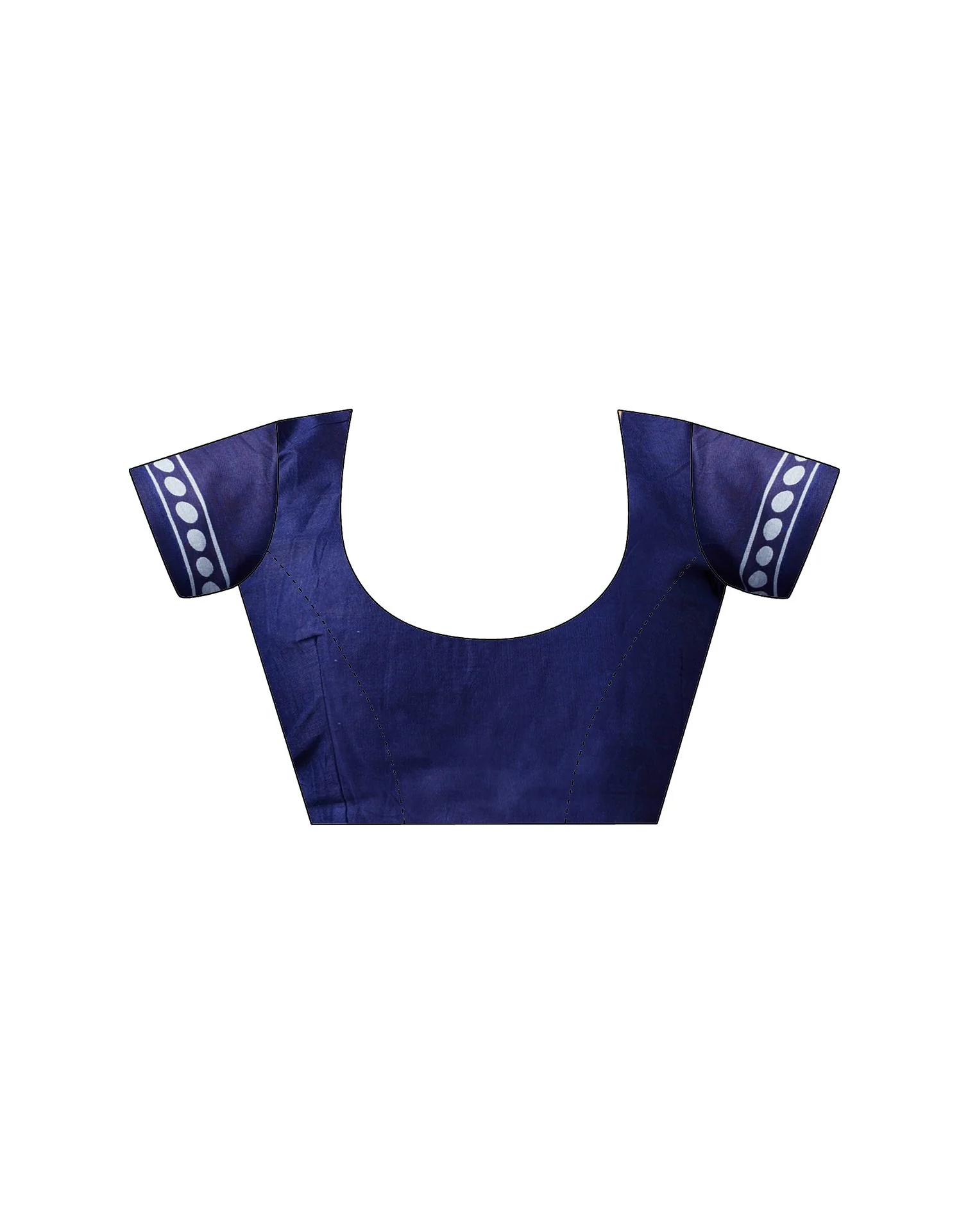Ready To Wear Navy Blue Cotton Printed Saree - Image 10