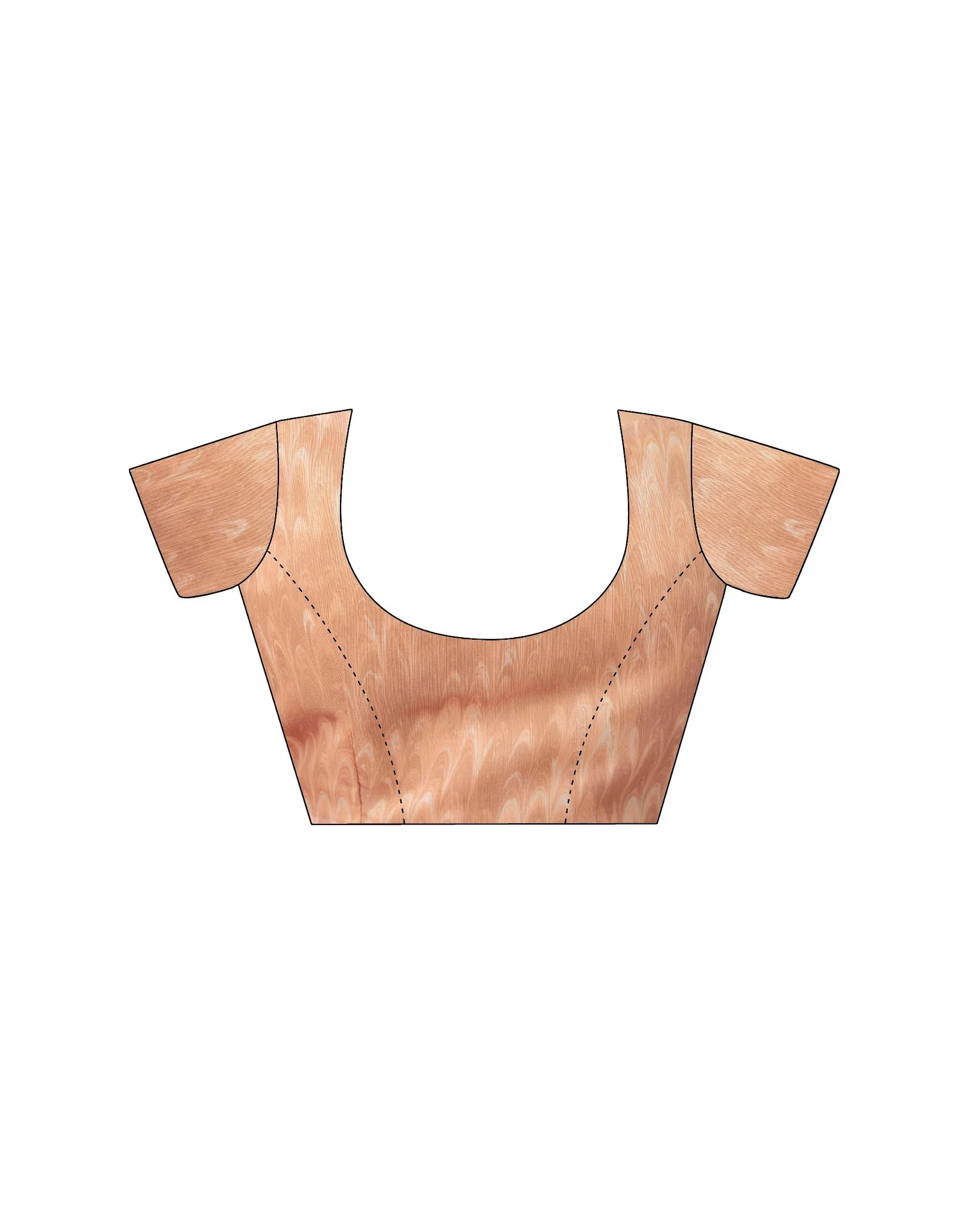 Ready To Wear Peach Linen Printed Saree - Image 12