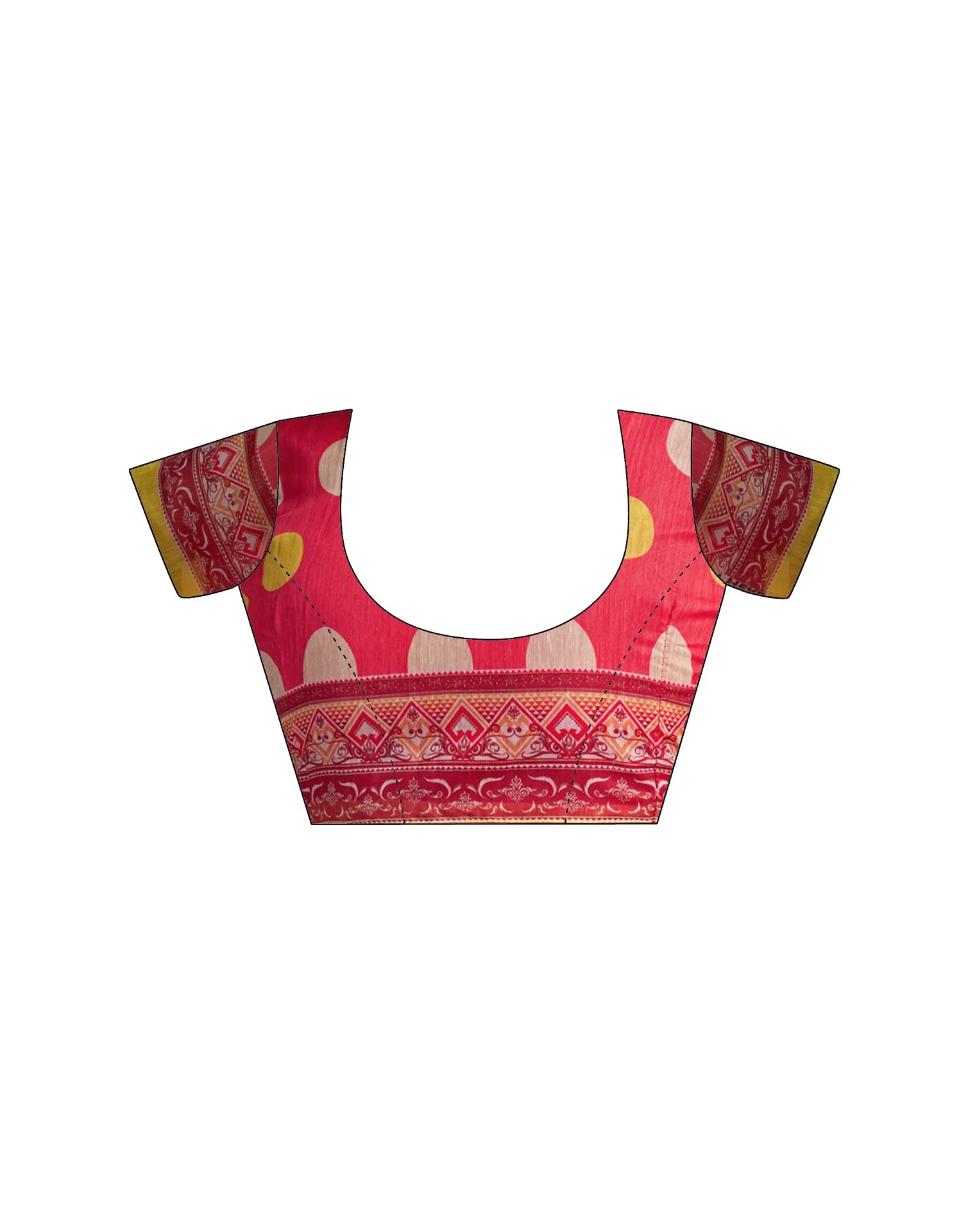 Ready To Wear Pink Linen Printed Saree - Image 10