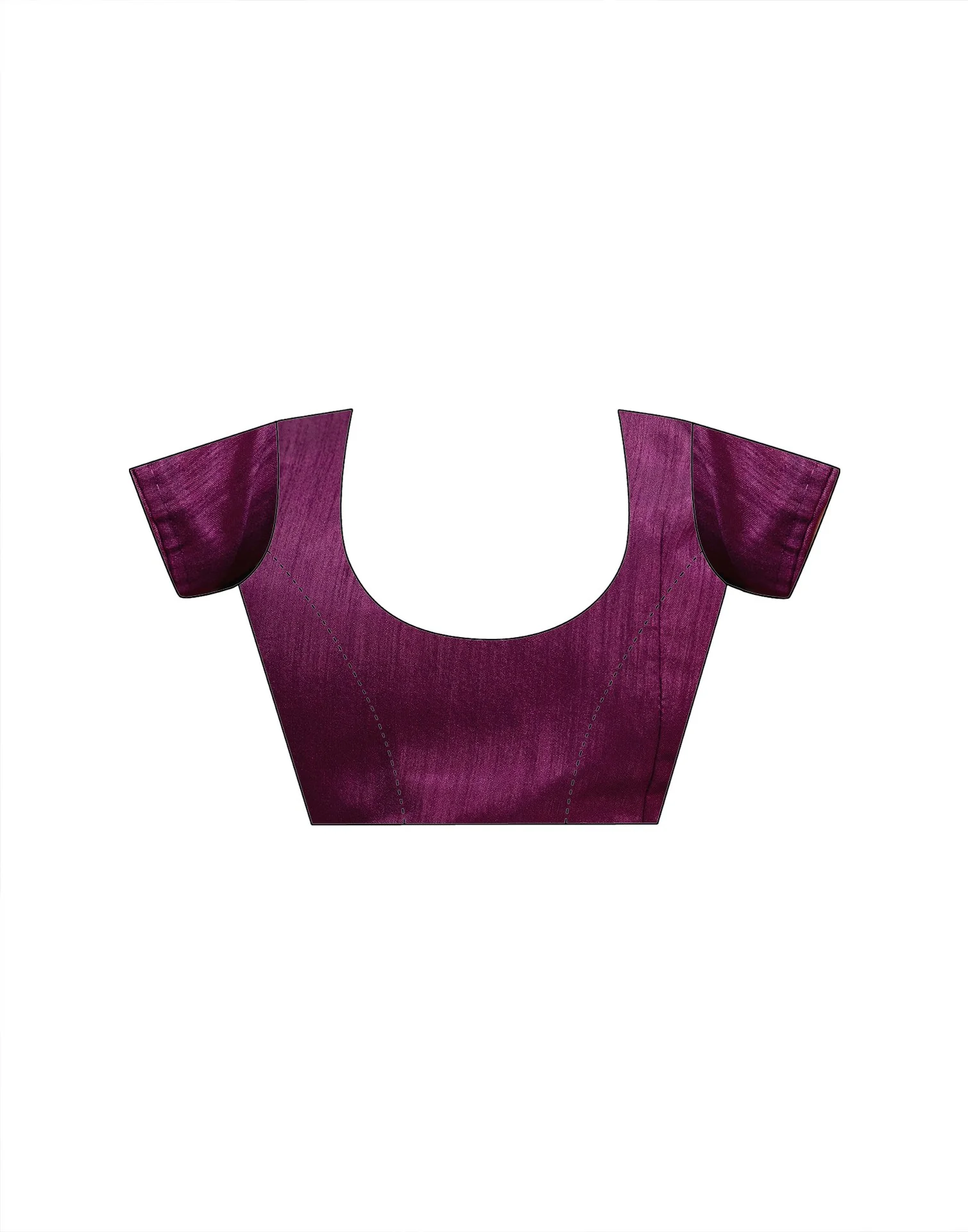 Ready To Wear Purple Chinnon Printed Saree - Image 14