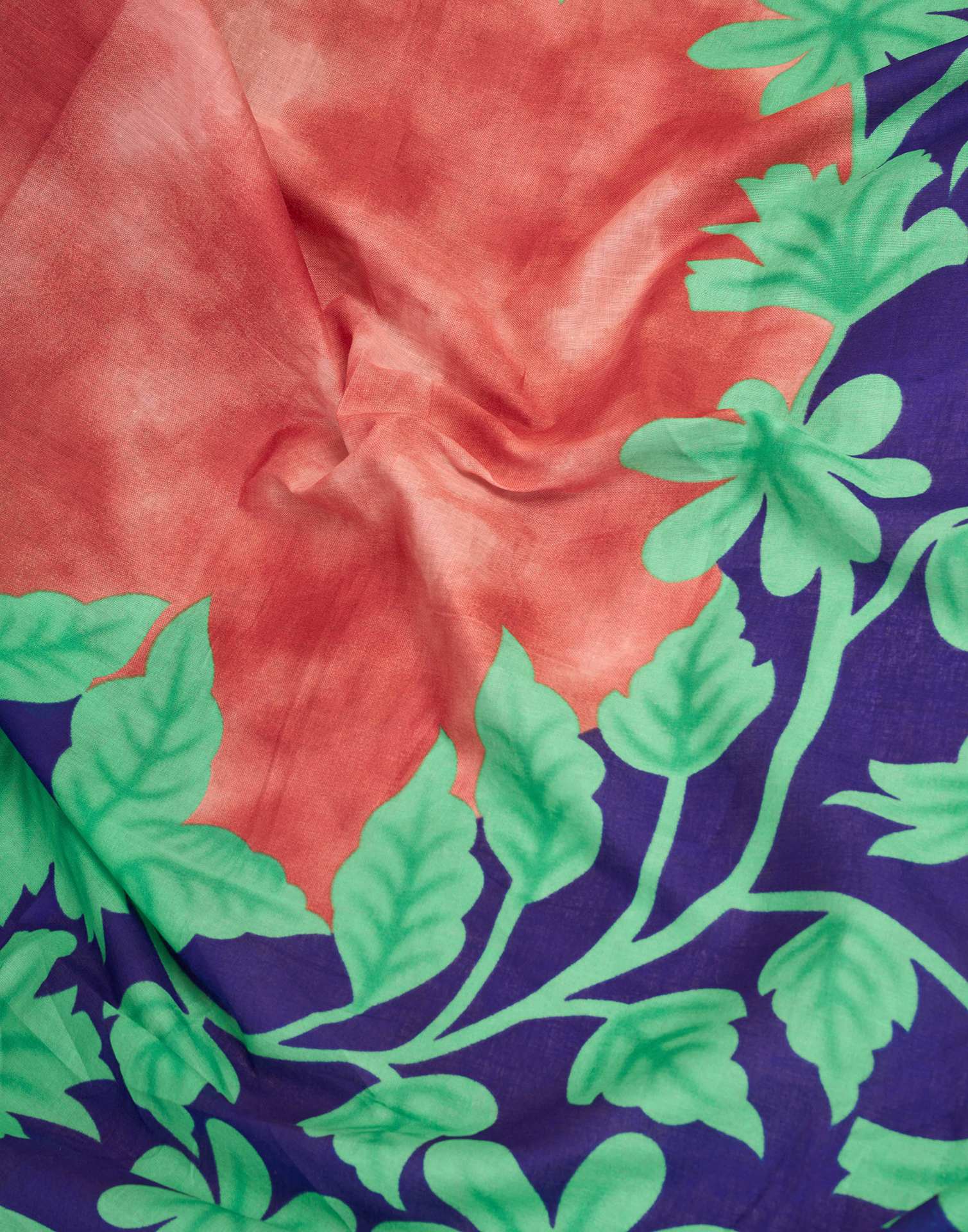 Ready To Wear Red Cotton Printed Saree With Pocket - Image 11
