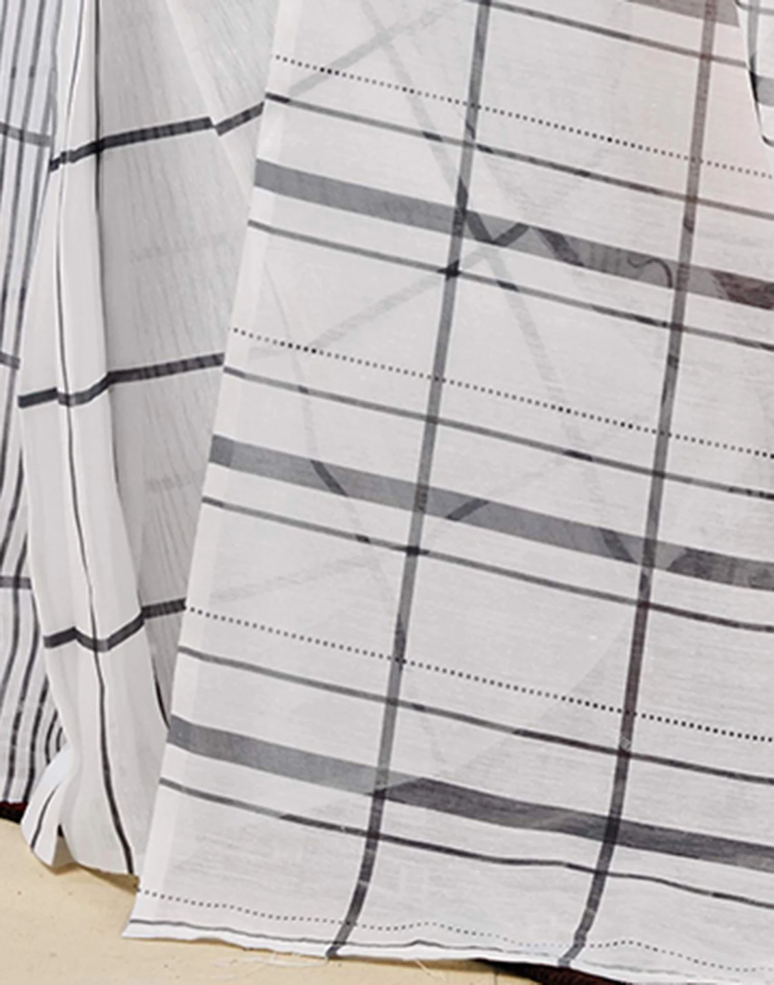 Ready to Wear White Chanderi Printed Saree - Image 11