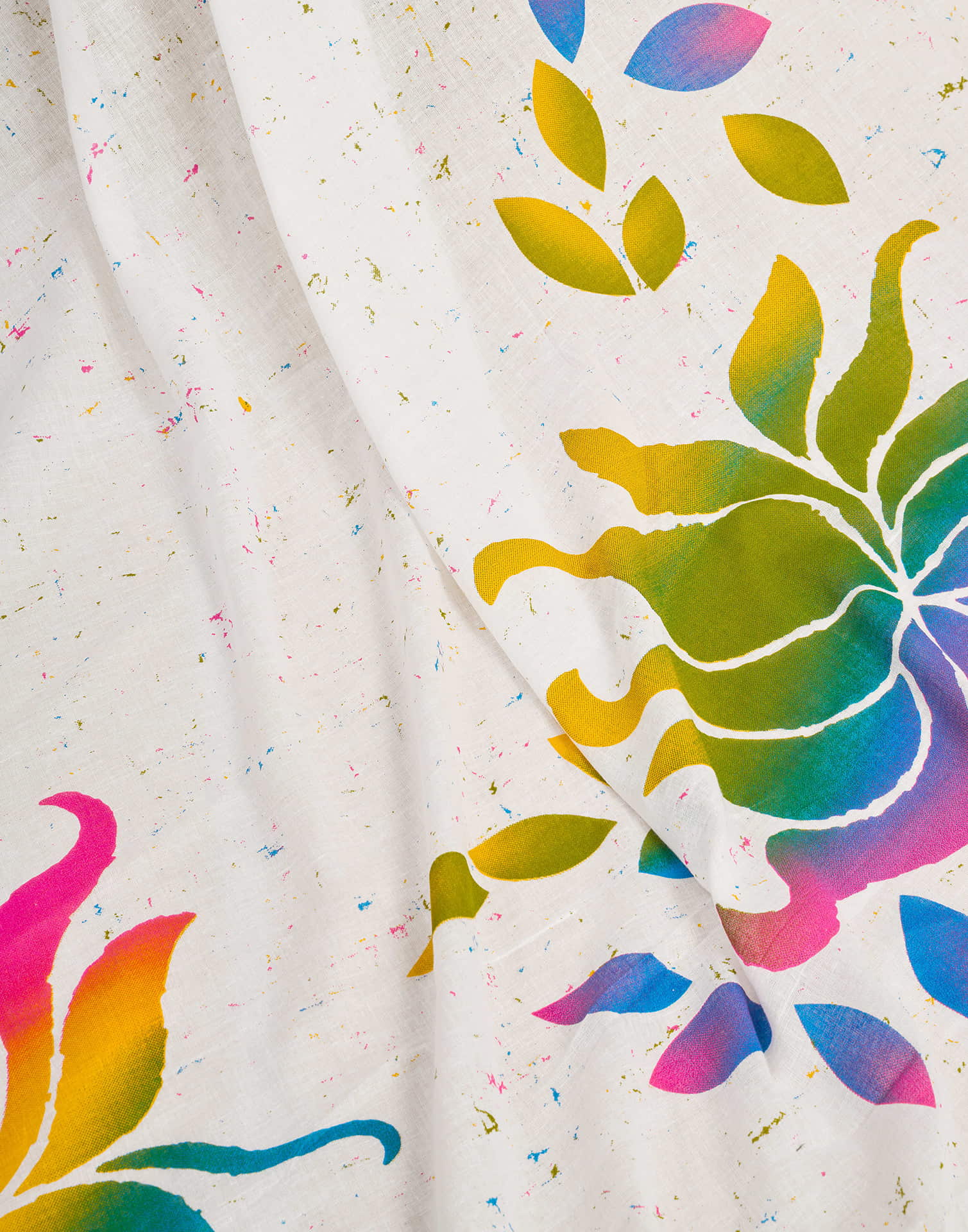 Ready To Wear White Pure Cotton Floral Printed Saree With Pocket - Image 14