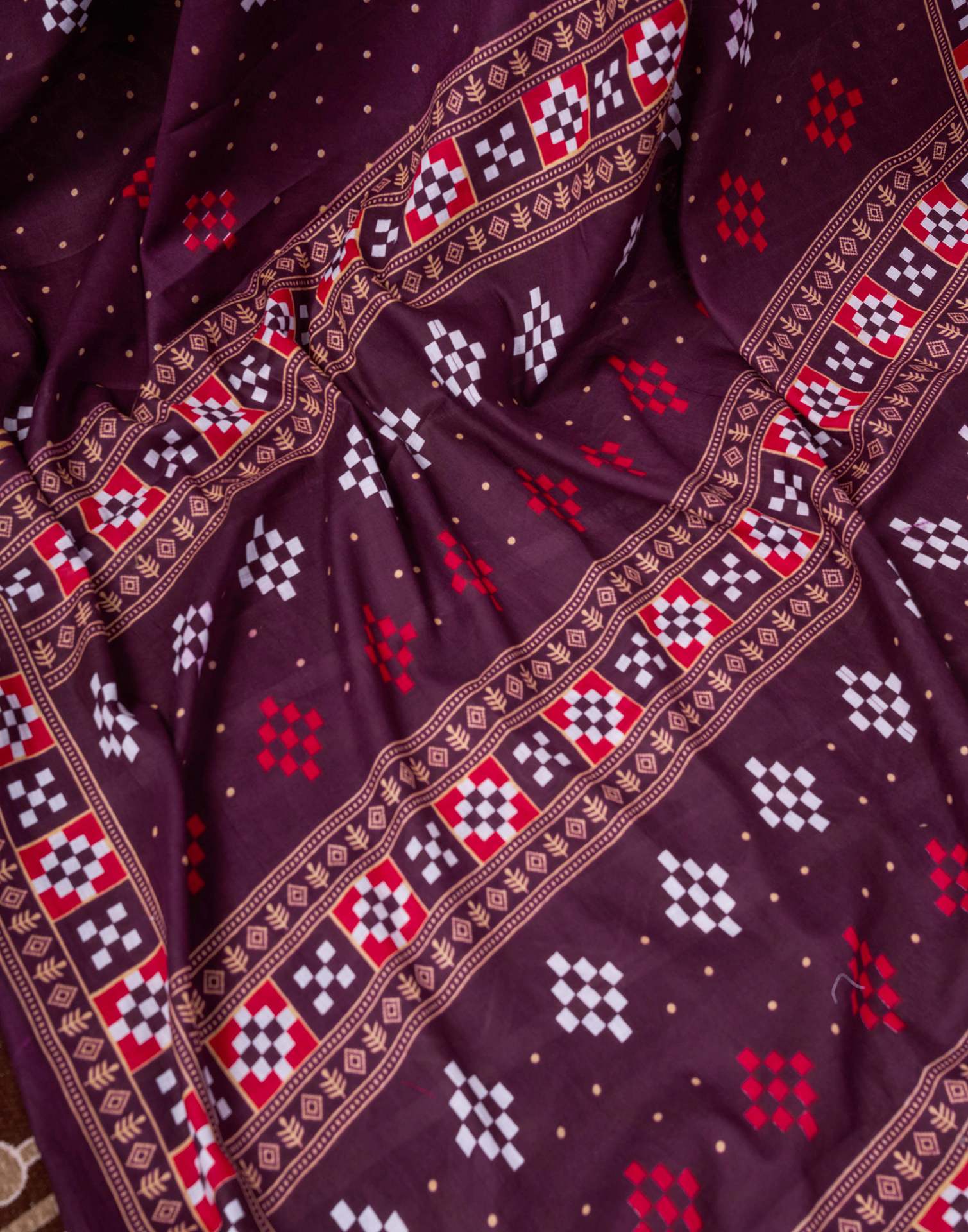 Shweta Tiwari Plum Wine Ready To Wear Cotton Saree - Image 10