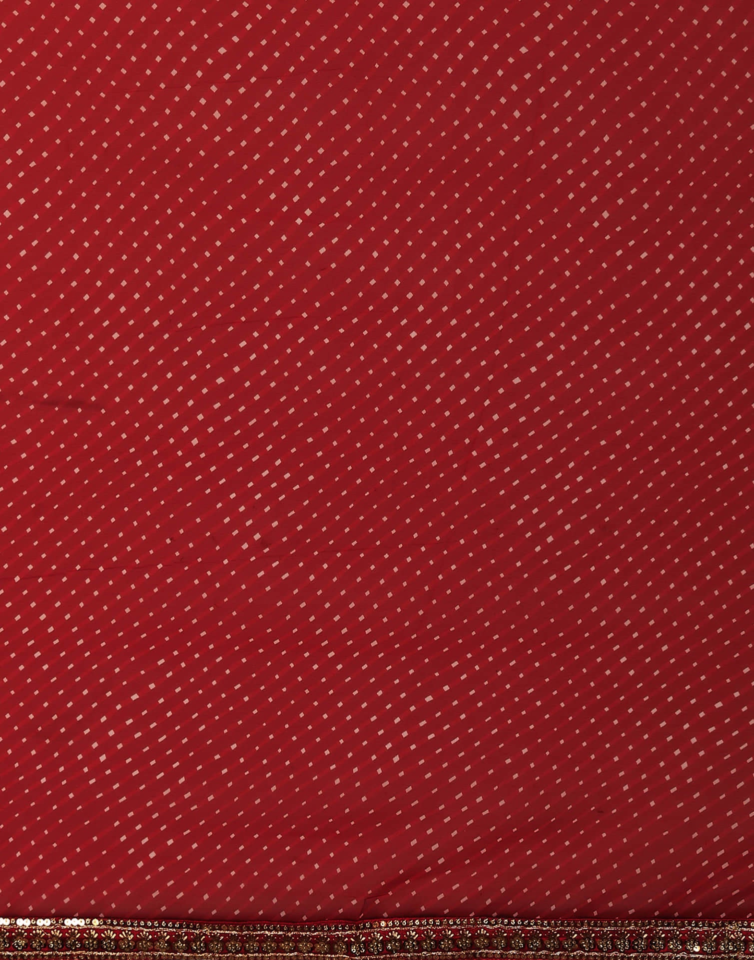 Red Georgette Printed Laheriya Saree - Image 8