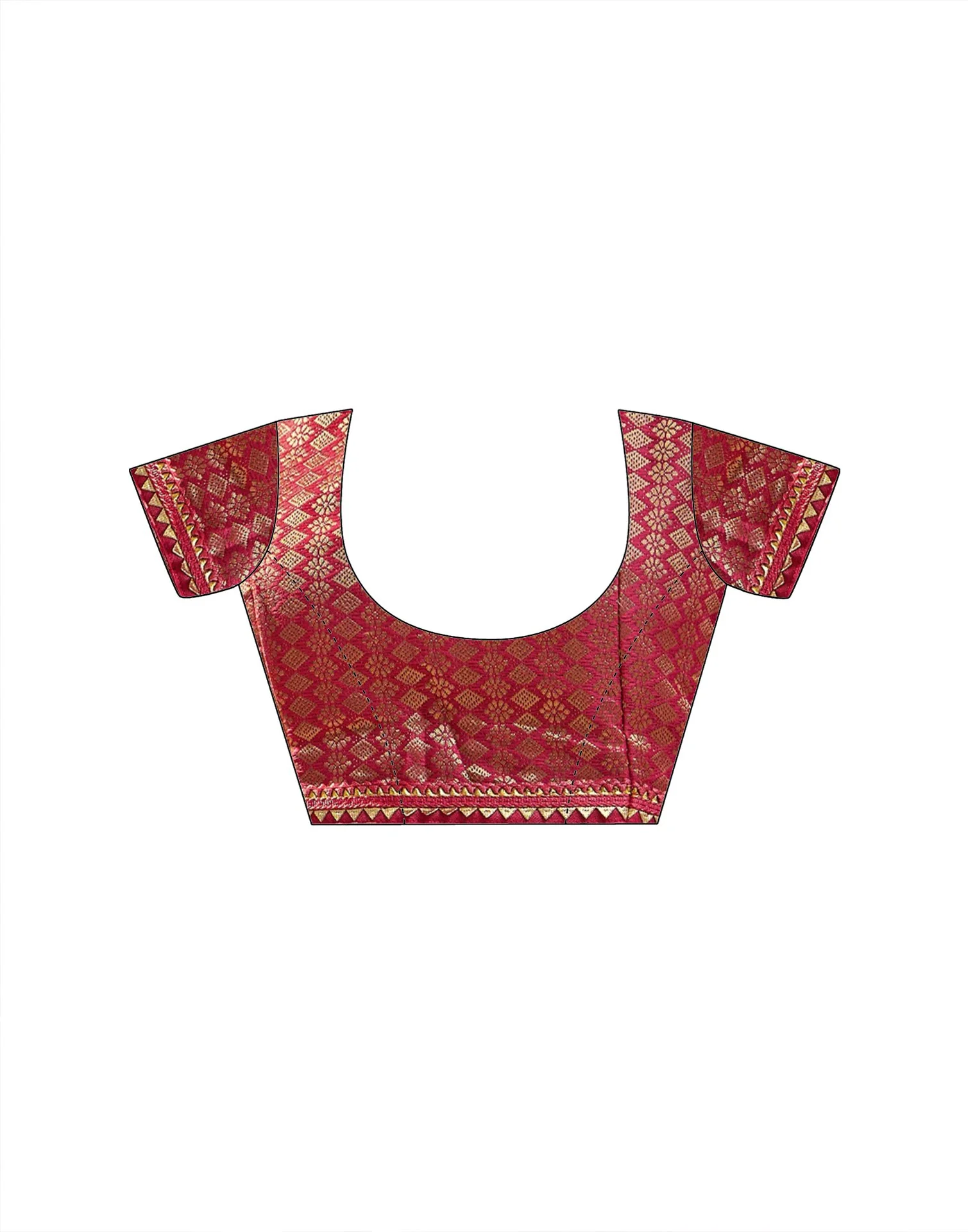 Red Georgette Printed Sequence Embroidery Saree - Image 10