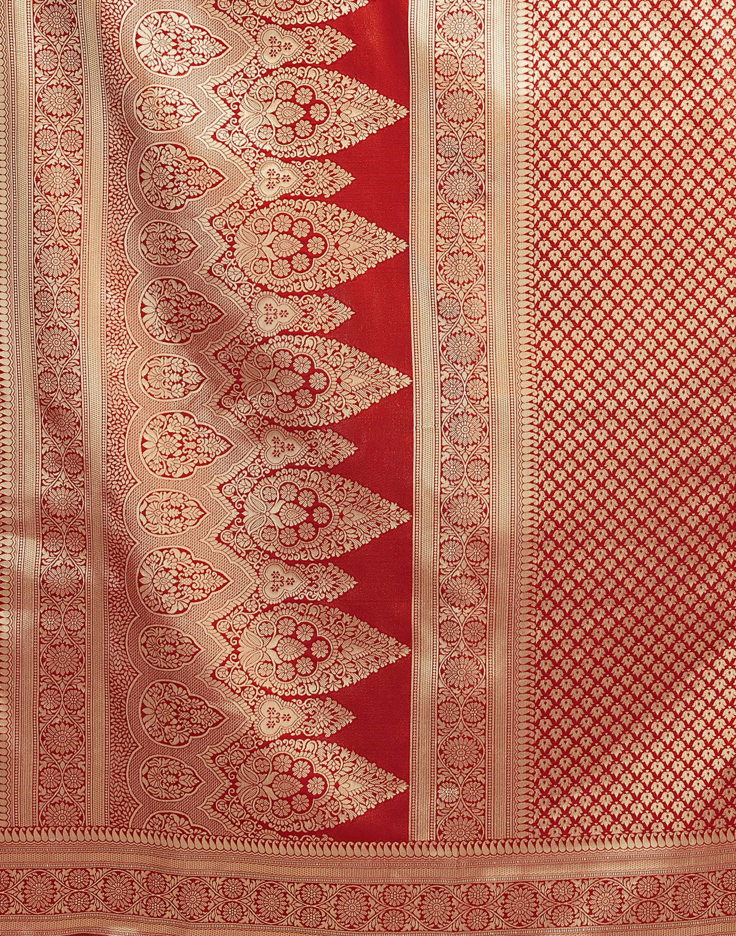 Red Silk Woven Banarasi Saree - Image 10