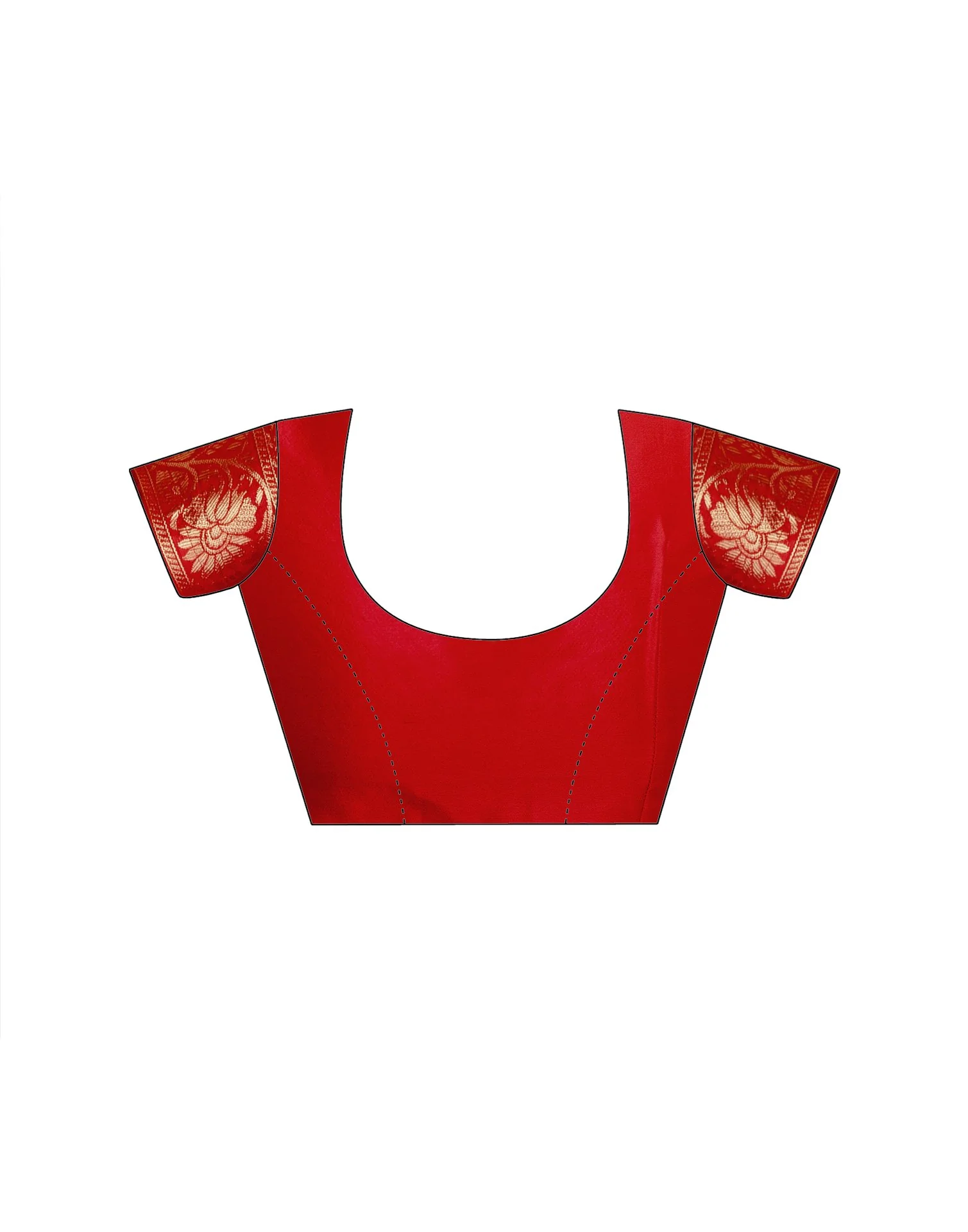 Red Silk Woven Banarasi Saree - Image 13