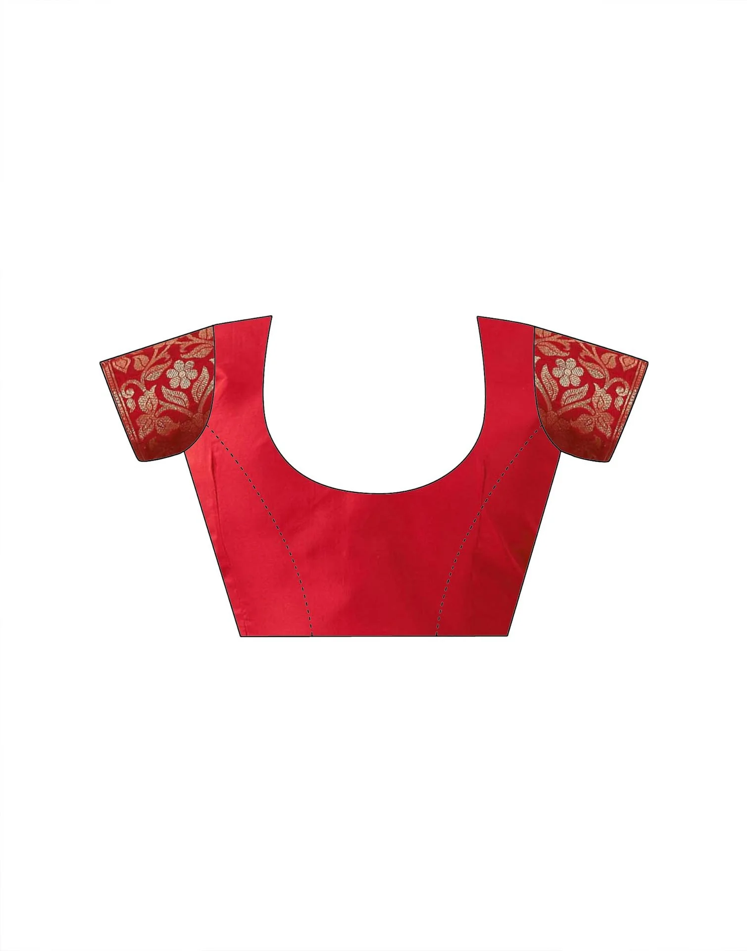 Red Silk Woven Banarasi Saree - Image 9