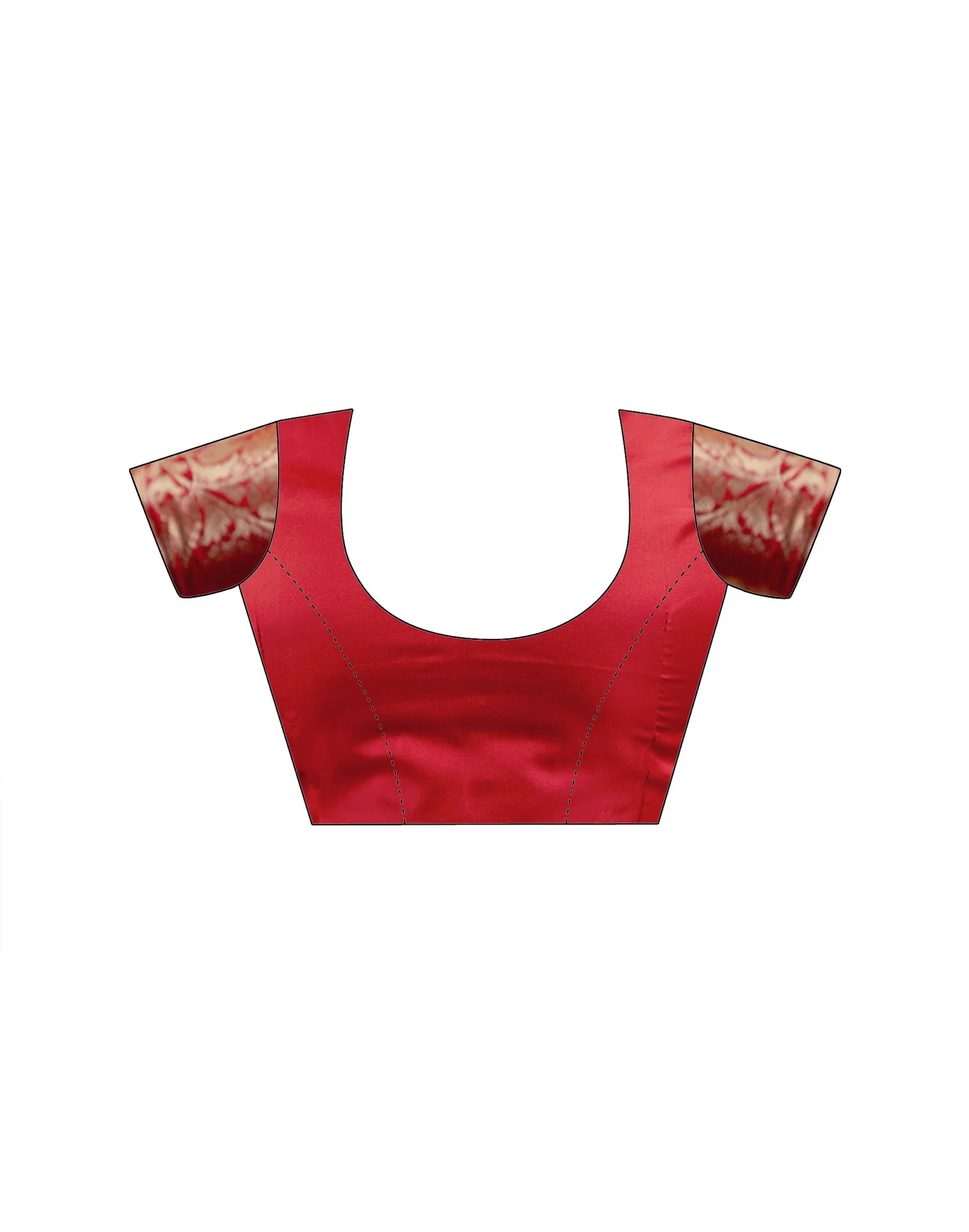 Red Silk Woven Banarasi Saree - Image 14