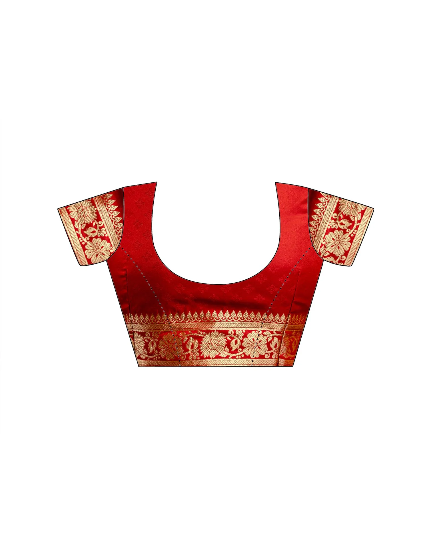 Red Silk Woven Banarasi Saree - Image 14