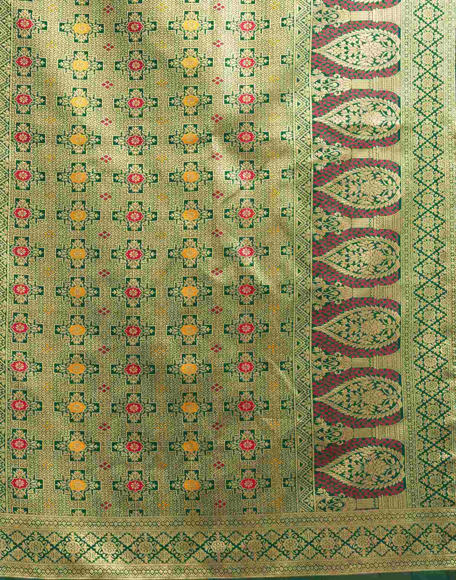 Red Silk Woven Patola Saree - Image 7