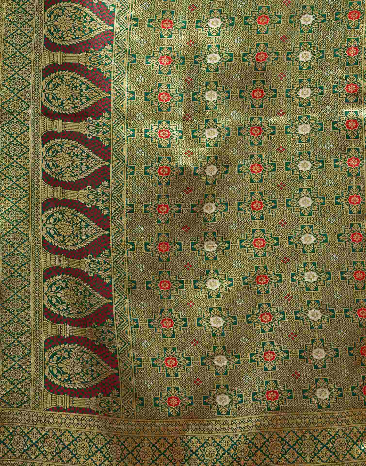 Red Silk Woven Patola Saree - Image 7