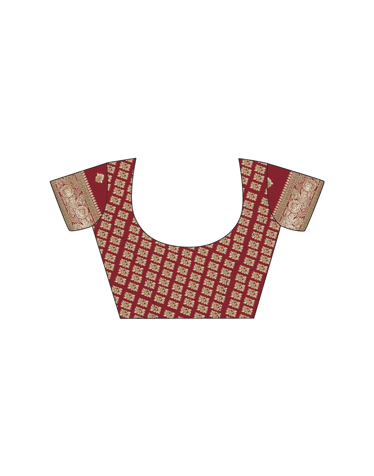 Red Silk Woven Saree - Image 11