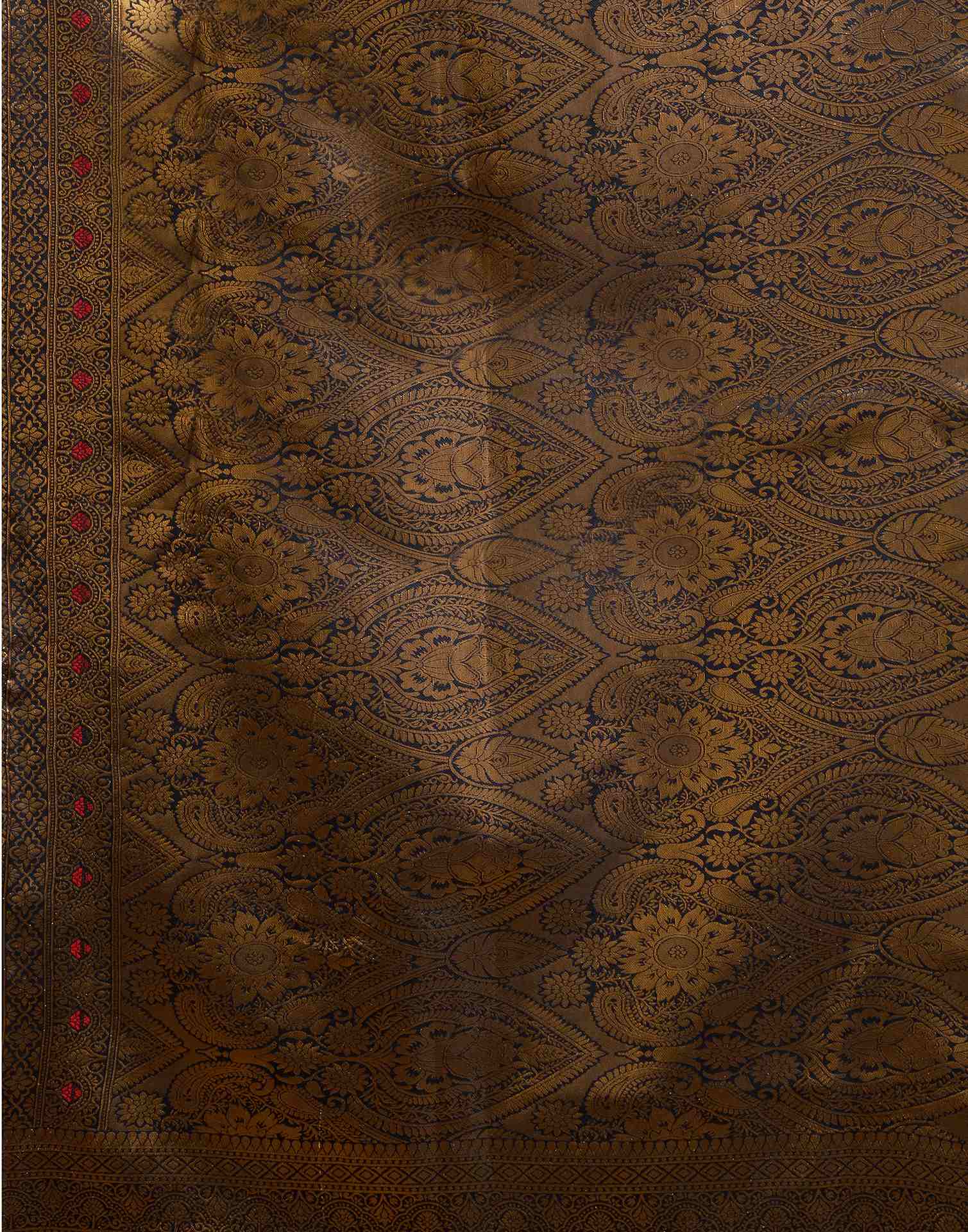 Red Silk Woven Banarasi Saree - Image 7