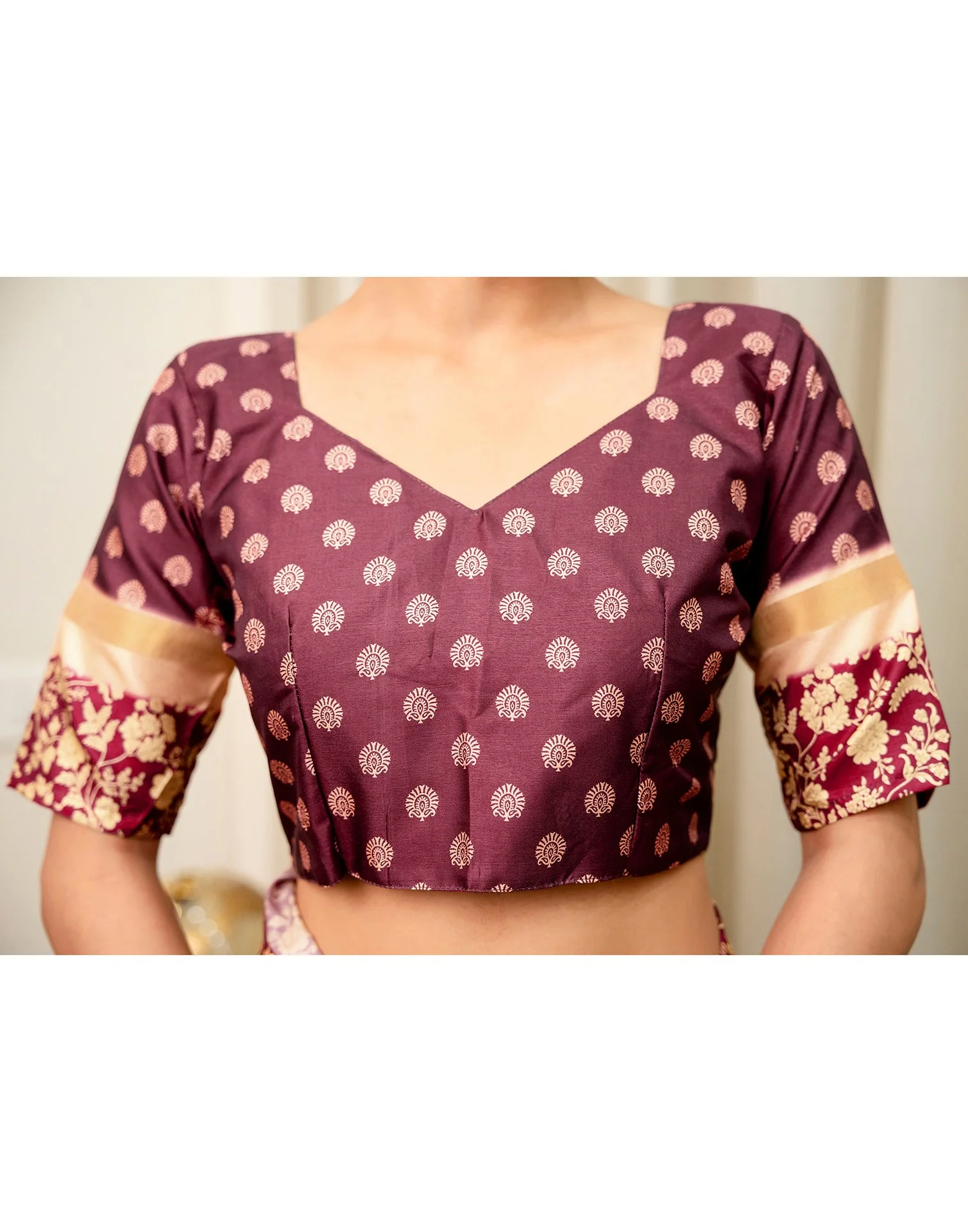 Rose Pink Silk Kalamkari Printed Saree - Image 11