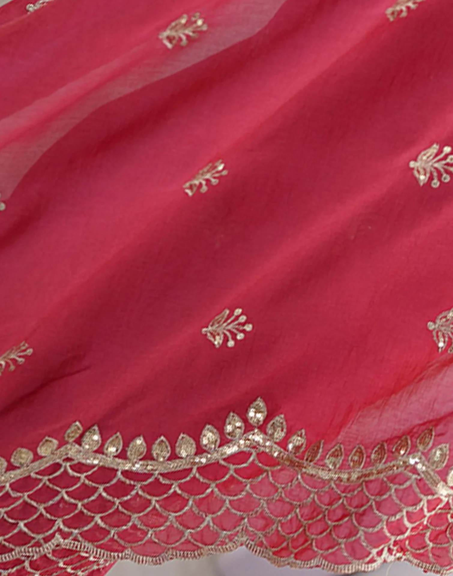 Rose Pink Silk Sequence Embroidery Saree - Image 10