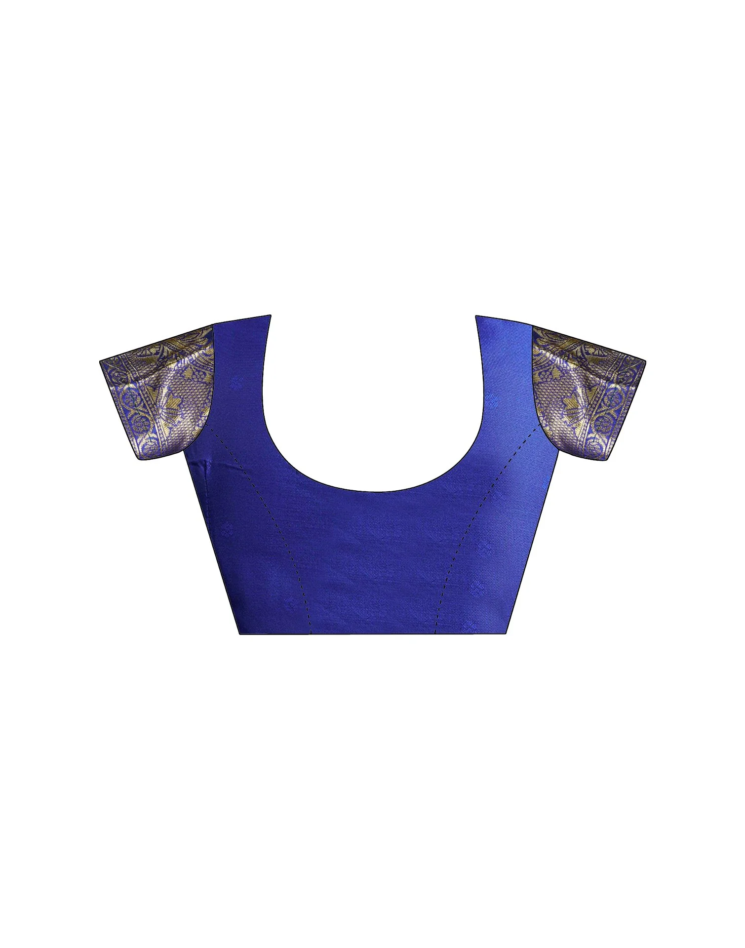 Royal Blue Silk Woven Banarasi Saree - Image 9