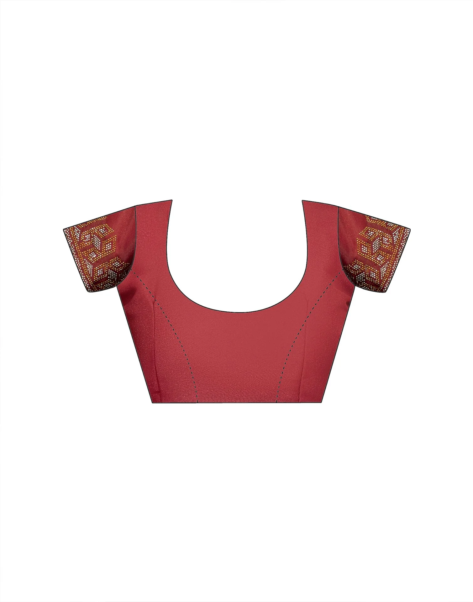 Rust Shimmer Stone Work Swarovski Saree - Image 10