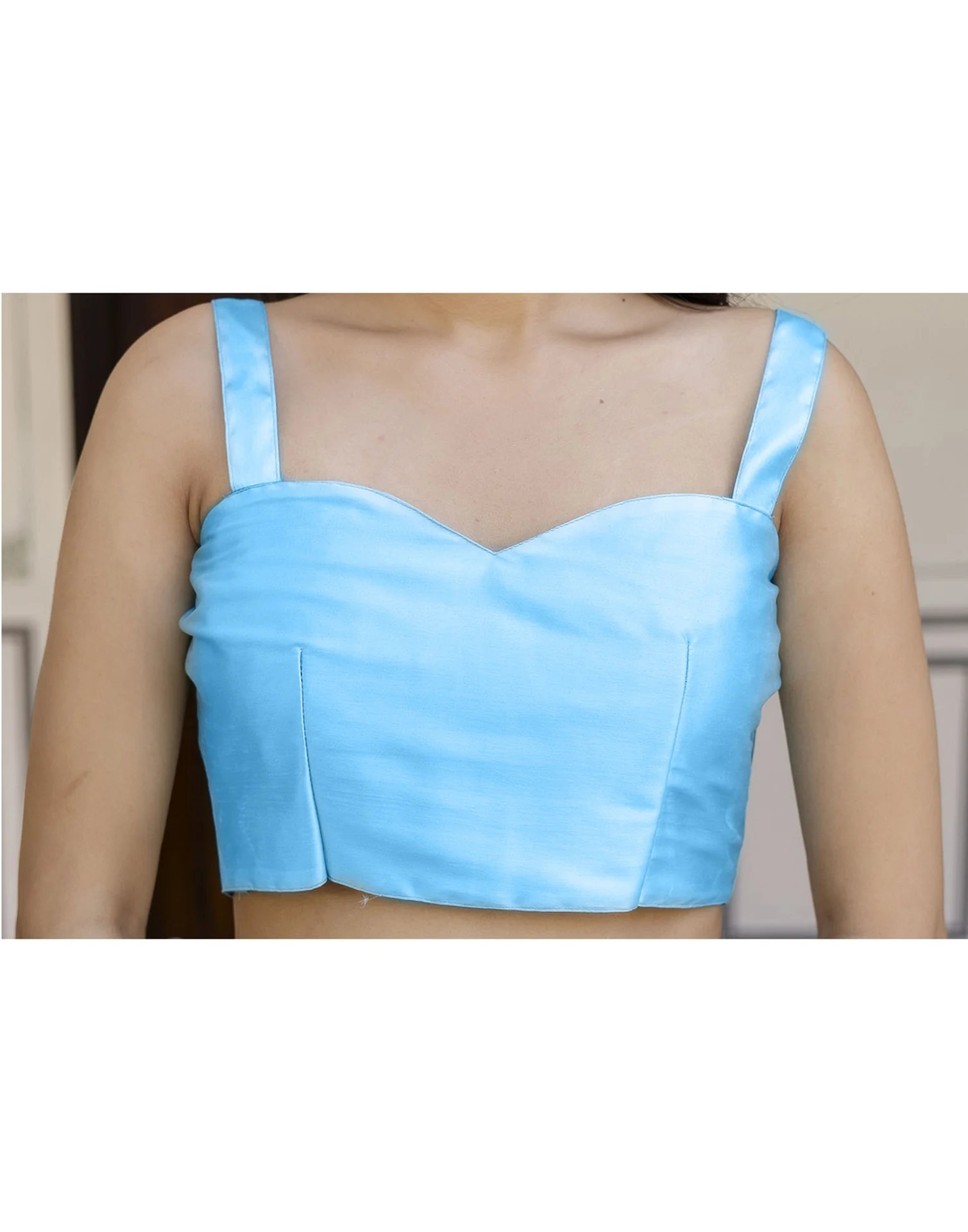 Sky Blue Georgette Foil Printed Saree - Image 19