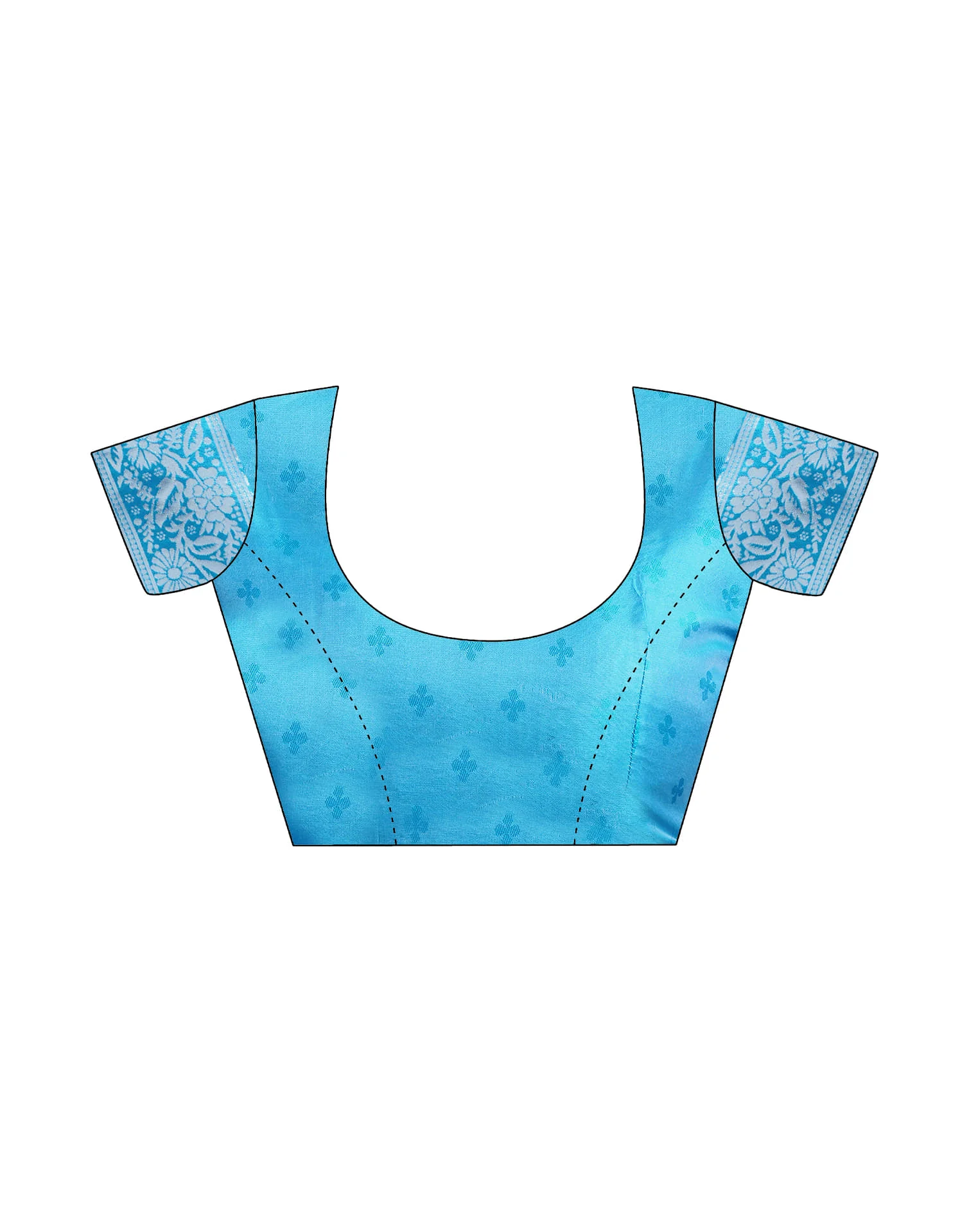 Sky Blue Silk Woven Banarasi Saree - Image 9