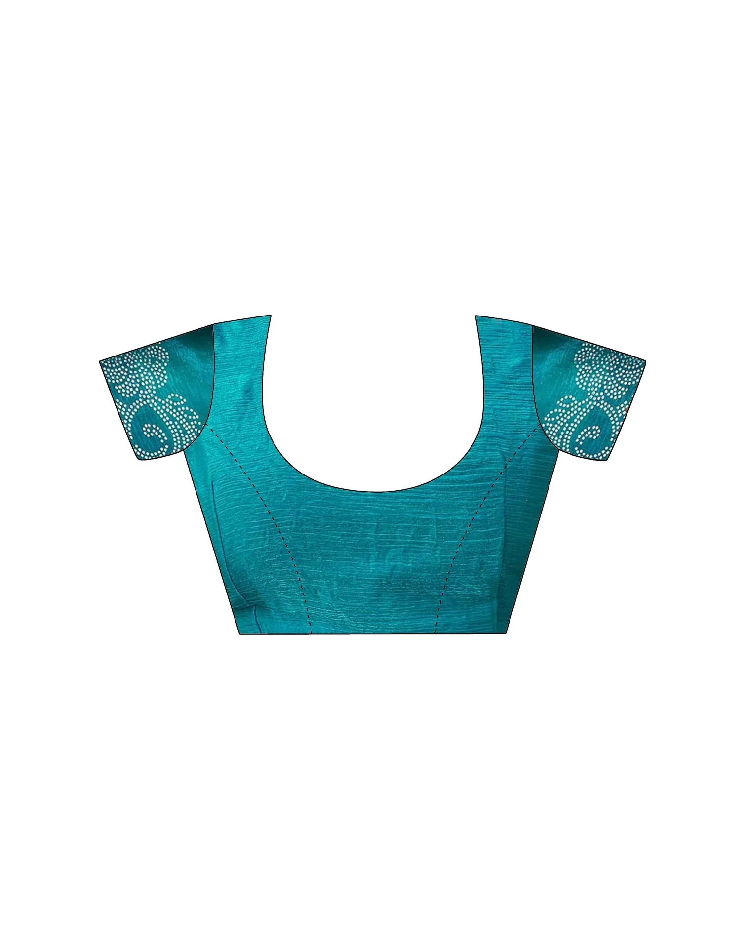 Teal Blue Shimmer Stone Work Embellished Saree - Image 9