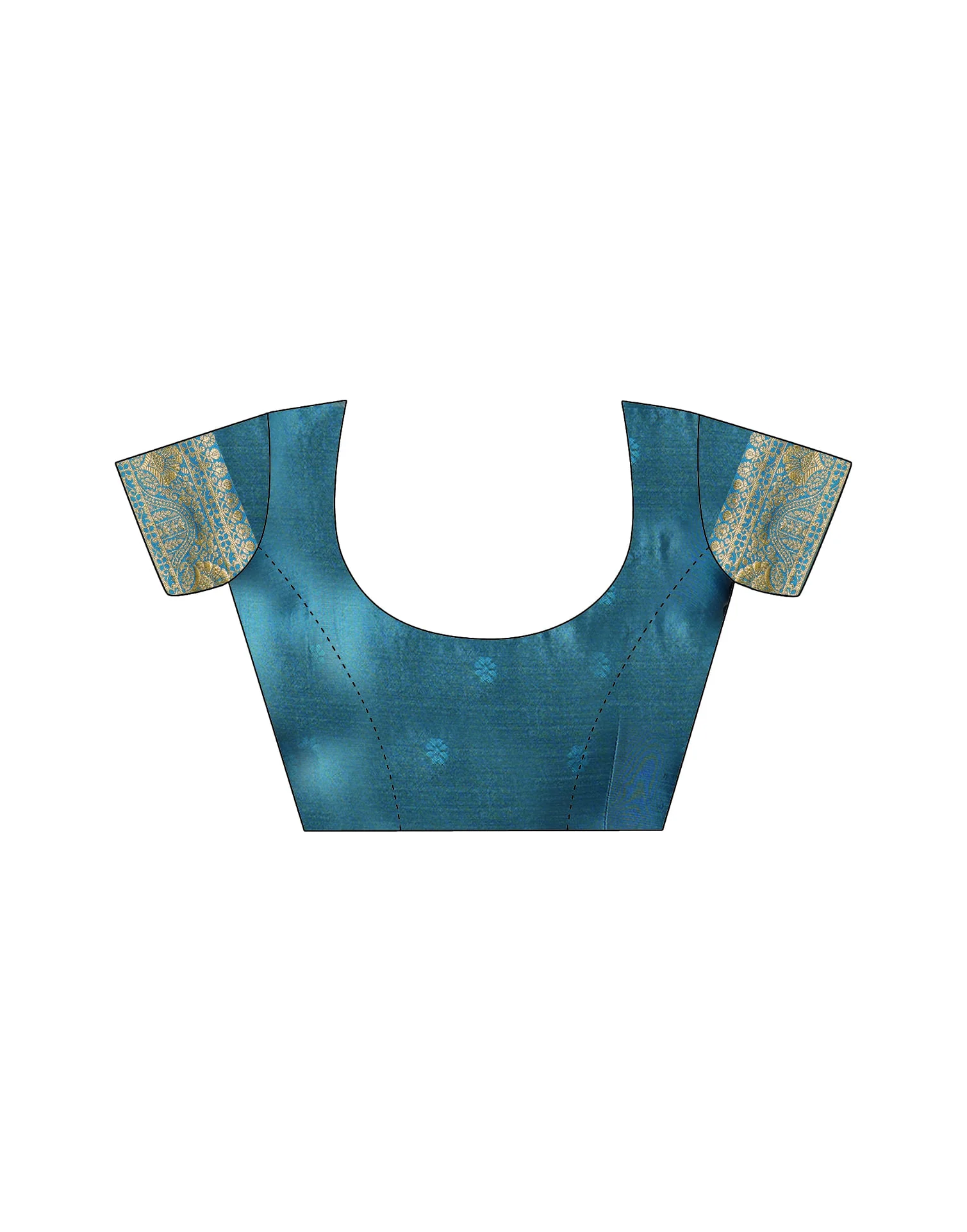 Blue Silk Blend Woven Banarasi Saree - Image 9