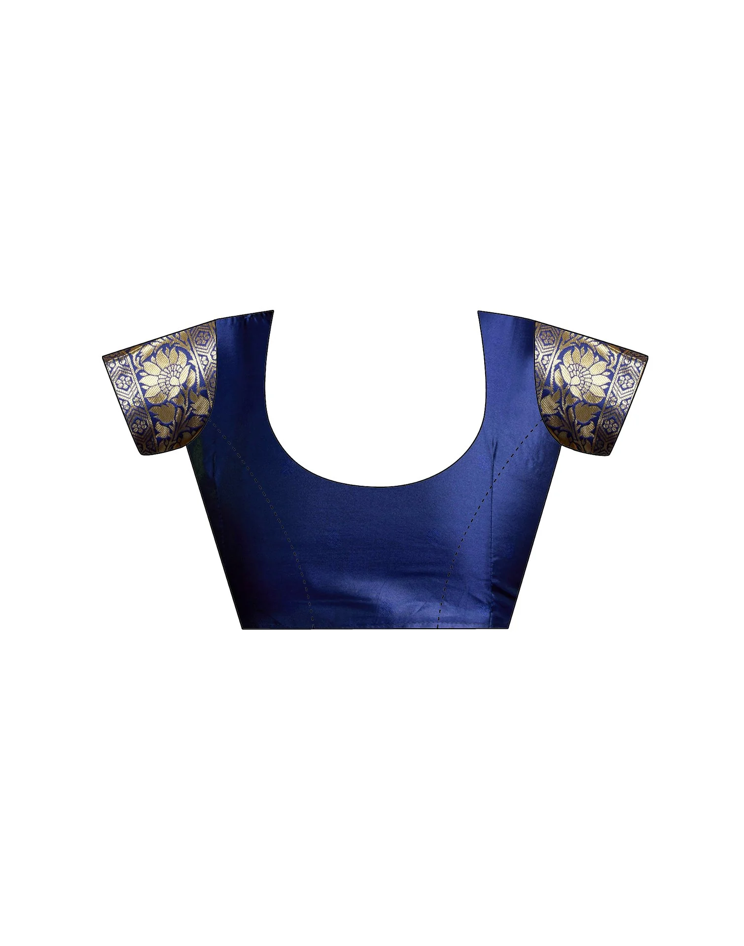 Teal Blue Silk Woven Banarasi Saree - Image 11