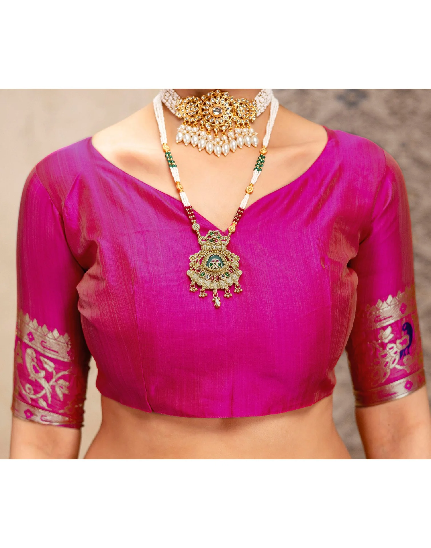 Teal Blue Silk Woven Paithani Saree - Image 11