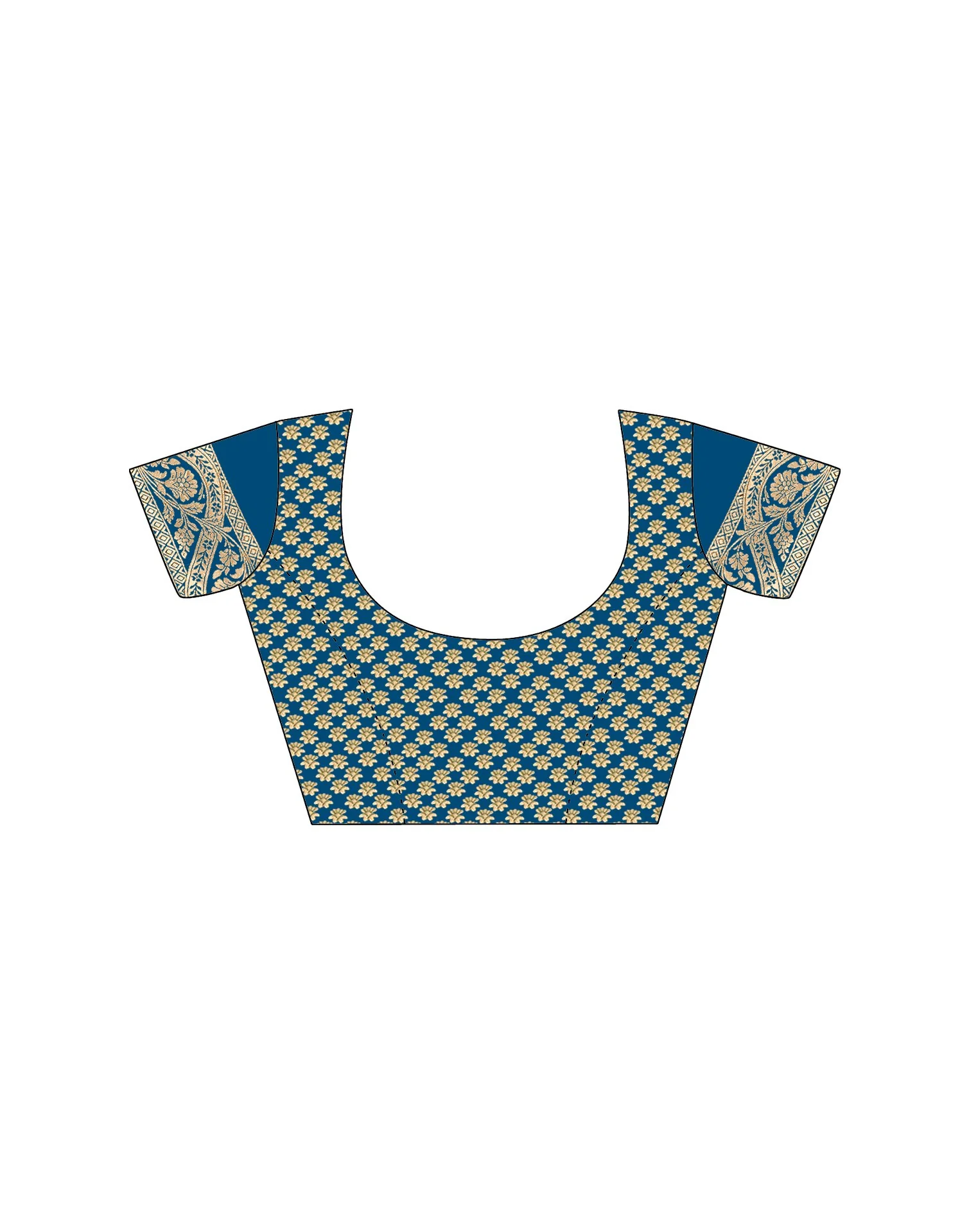 Teal Blue Silk Woven Saree - Image 12