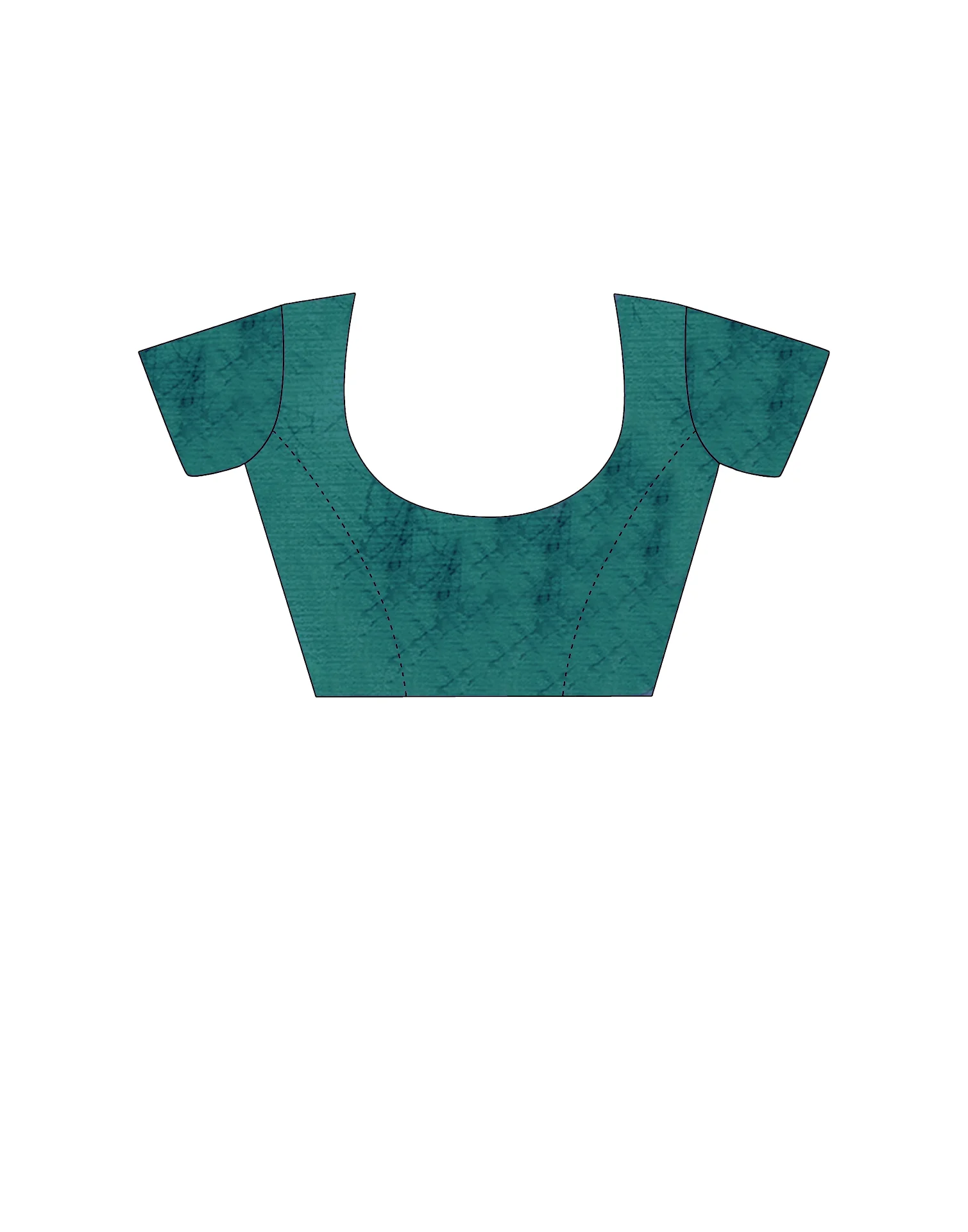 Teal Green Bhagalpuri Silk Printed Saree - Image 8