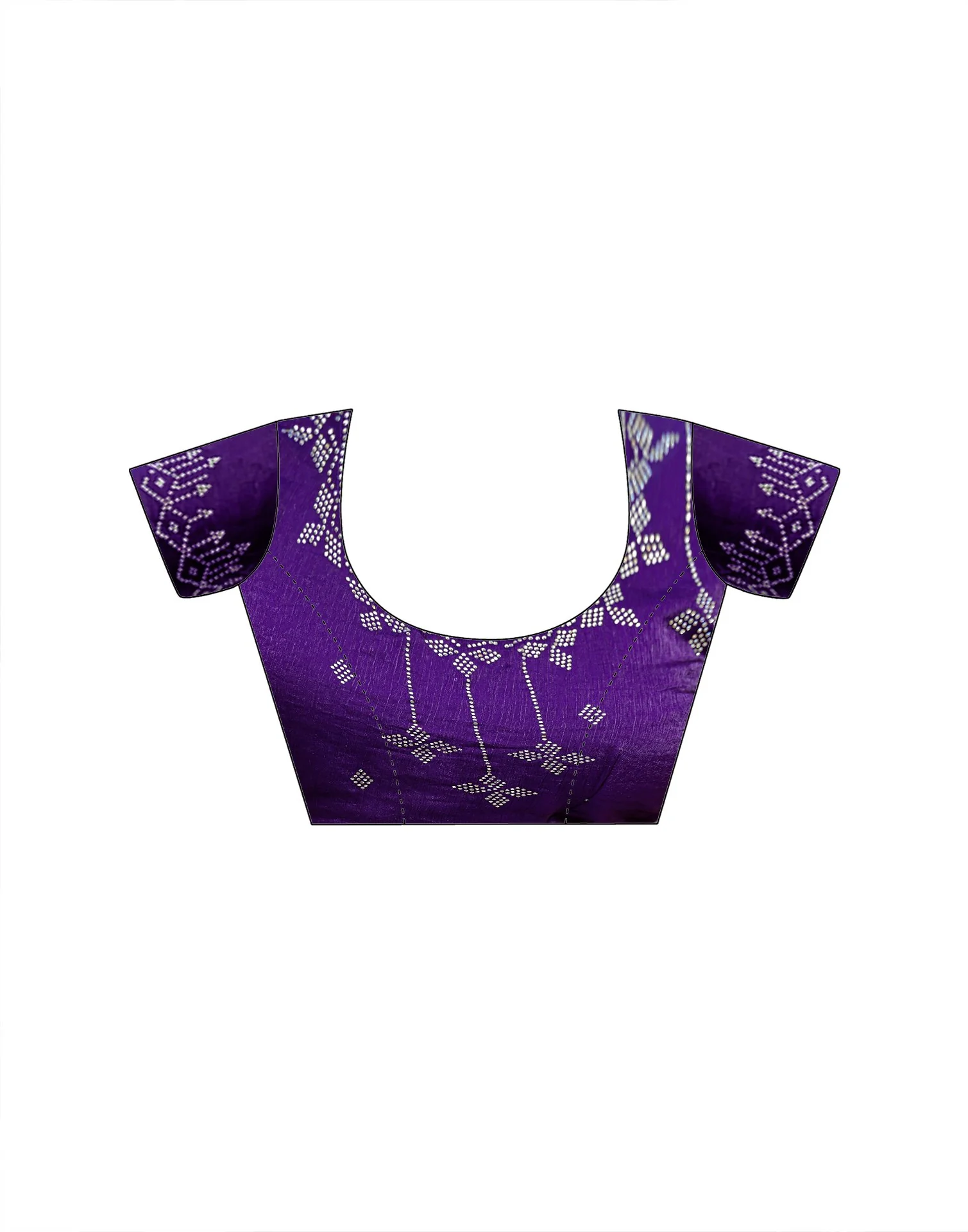 Dark Purple Shimmer Stone Work Swarovski Saree - Image 10