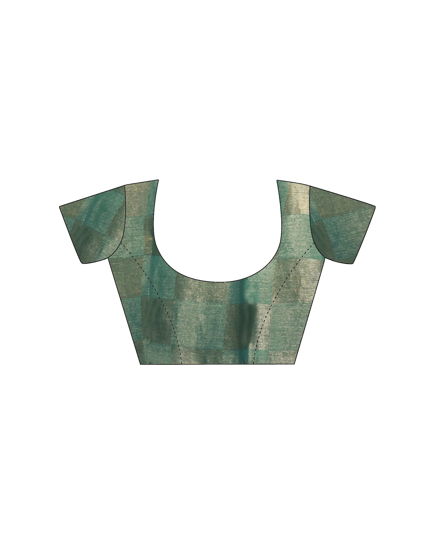 Teal Green Shimmer Woven Saree - Image 10