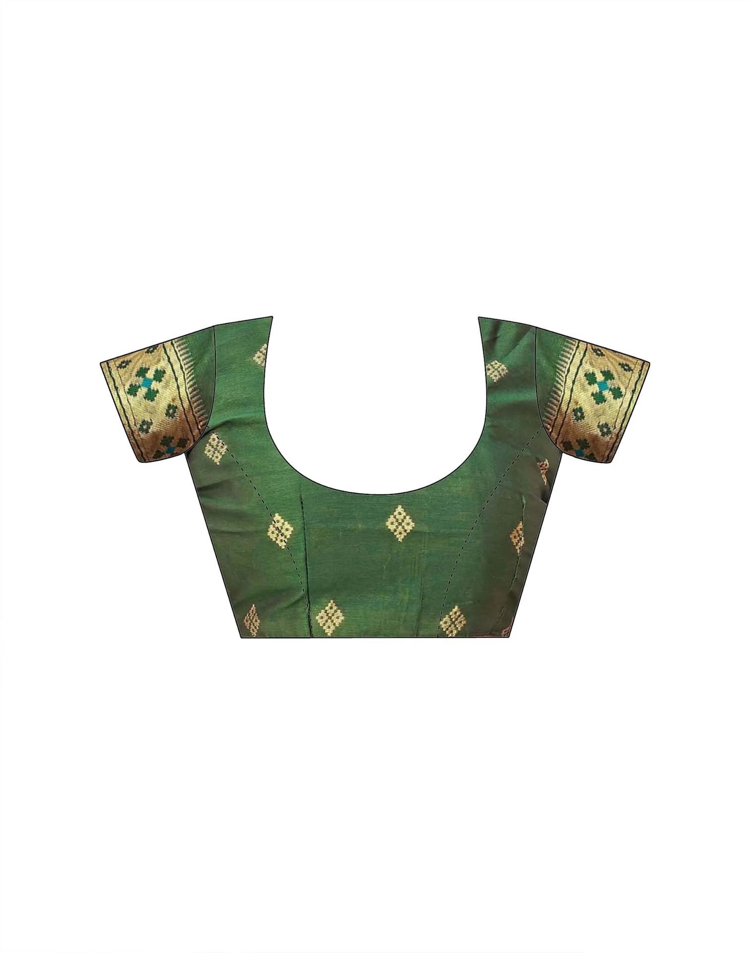 Teal Green Silk Woven Paithani Saree - Image 9