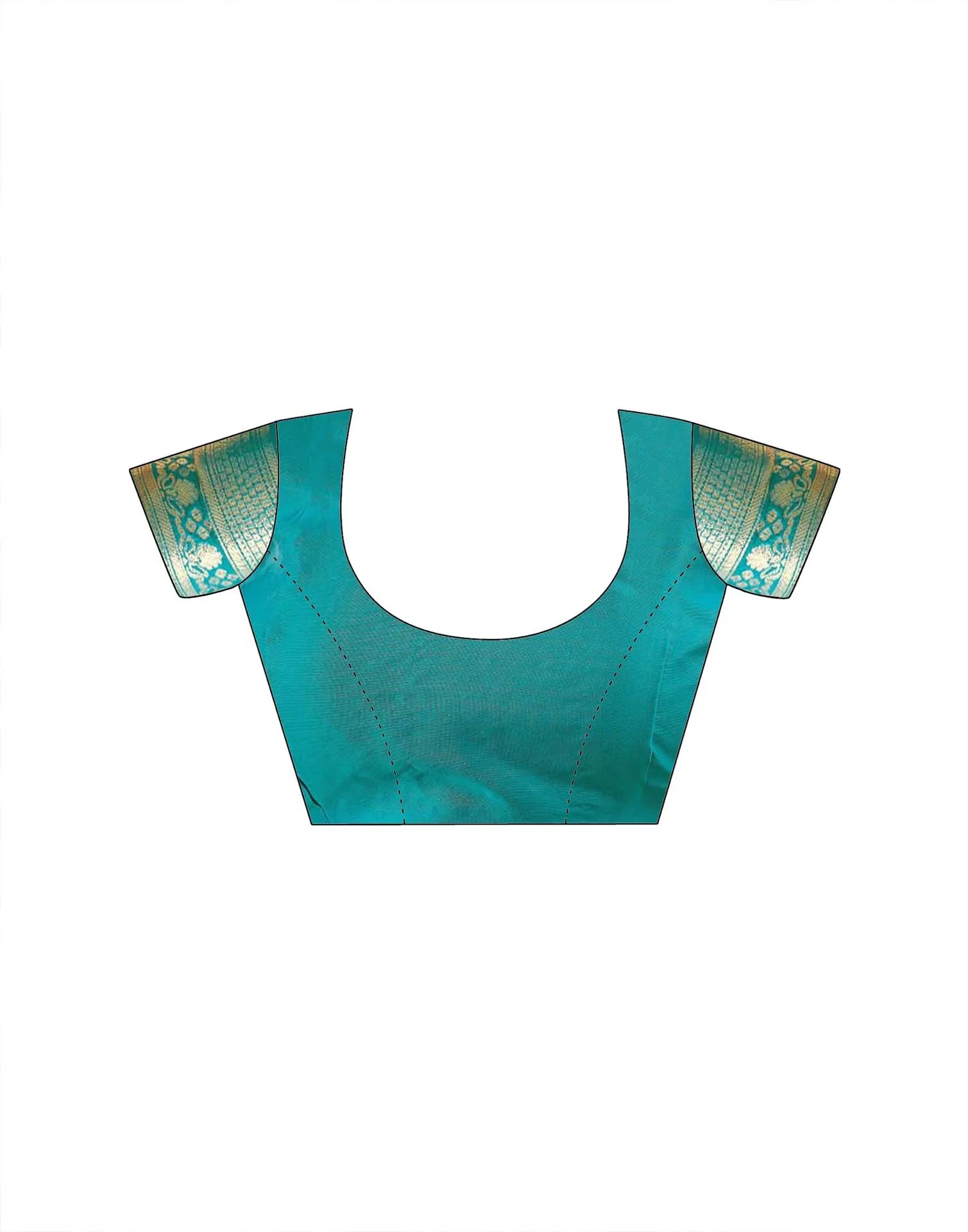 Teal Green Silk Woven Patola Saree - Image 9